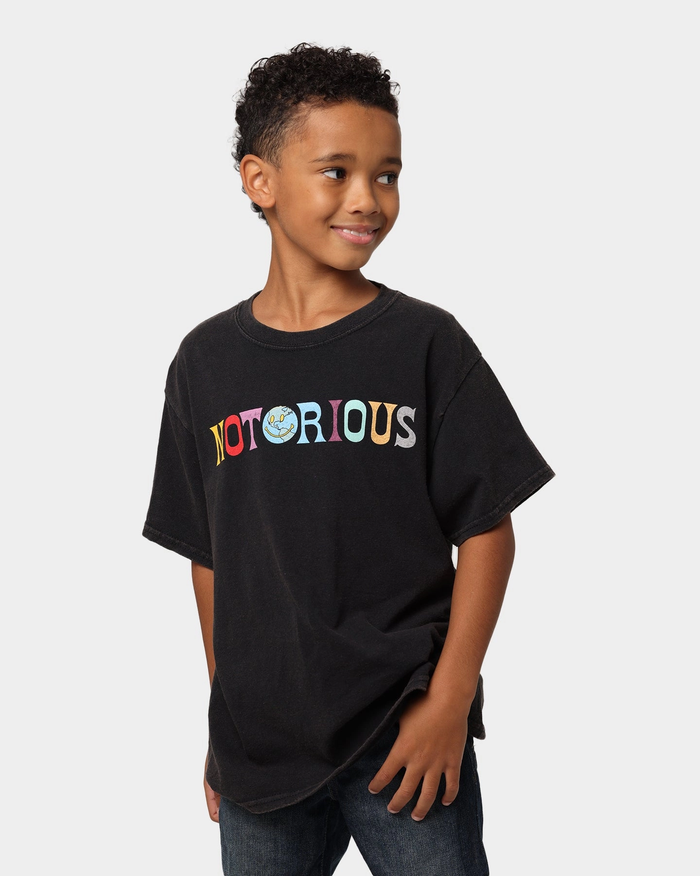 Light Fashion Easy-to-Match Shortie Kid's All A Dream Vintage T-shirt Black