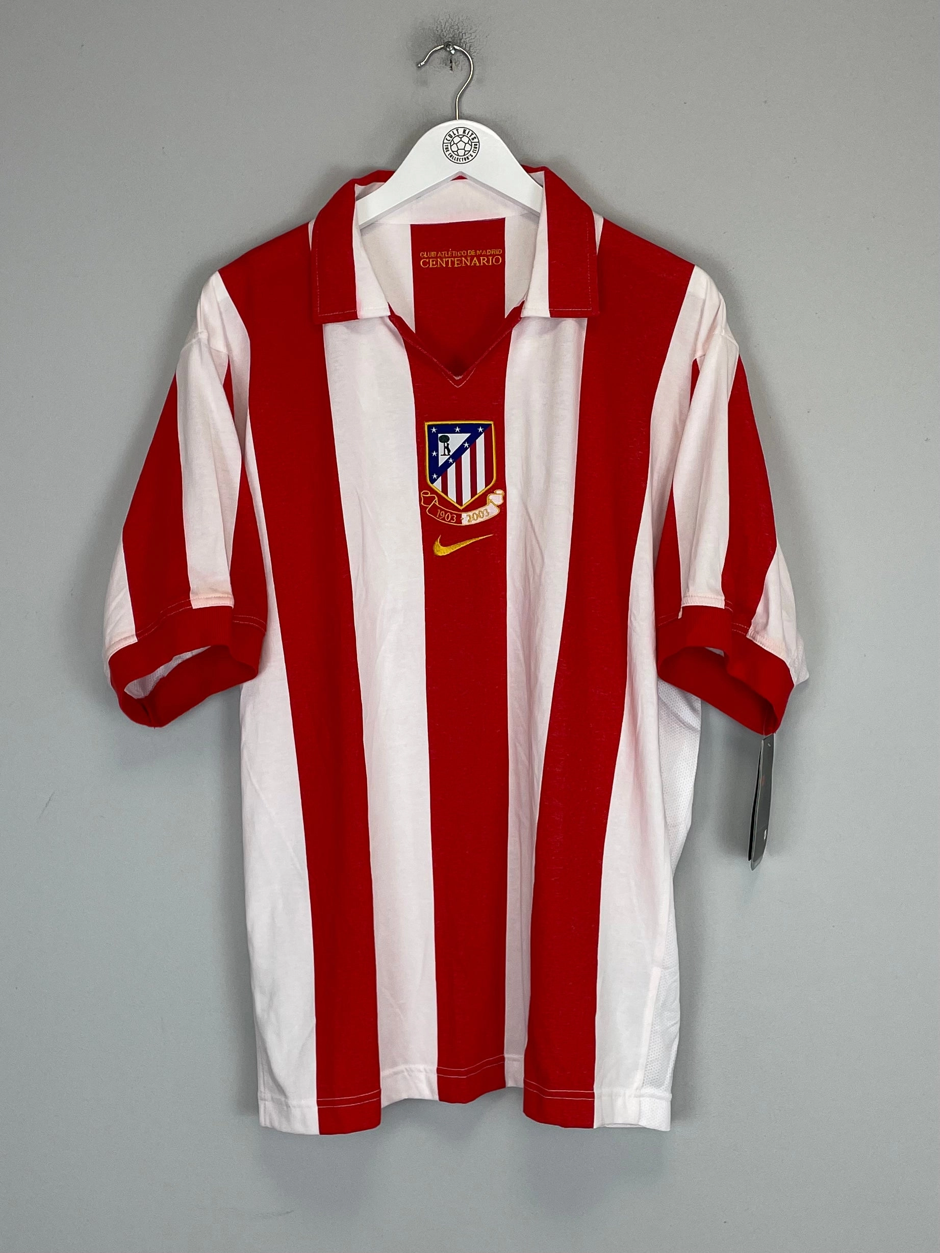 2002/04 ATLETICO MADRID *CENTENARY* BNWT HOME SHIRT (XL) NIKE Any Activity