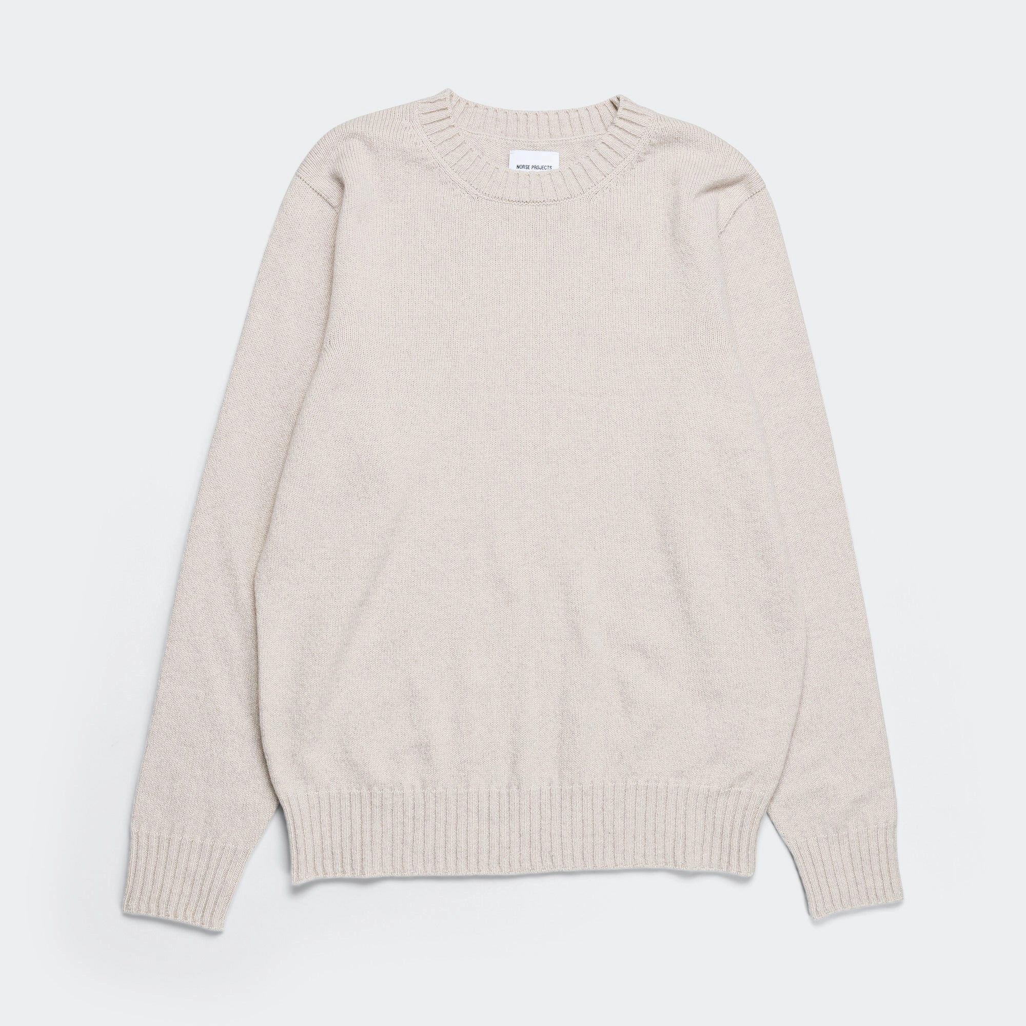 Contrast Trim Accent Sigfred Cashmere Sweater - Ecru