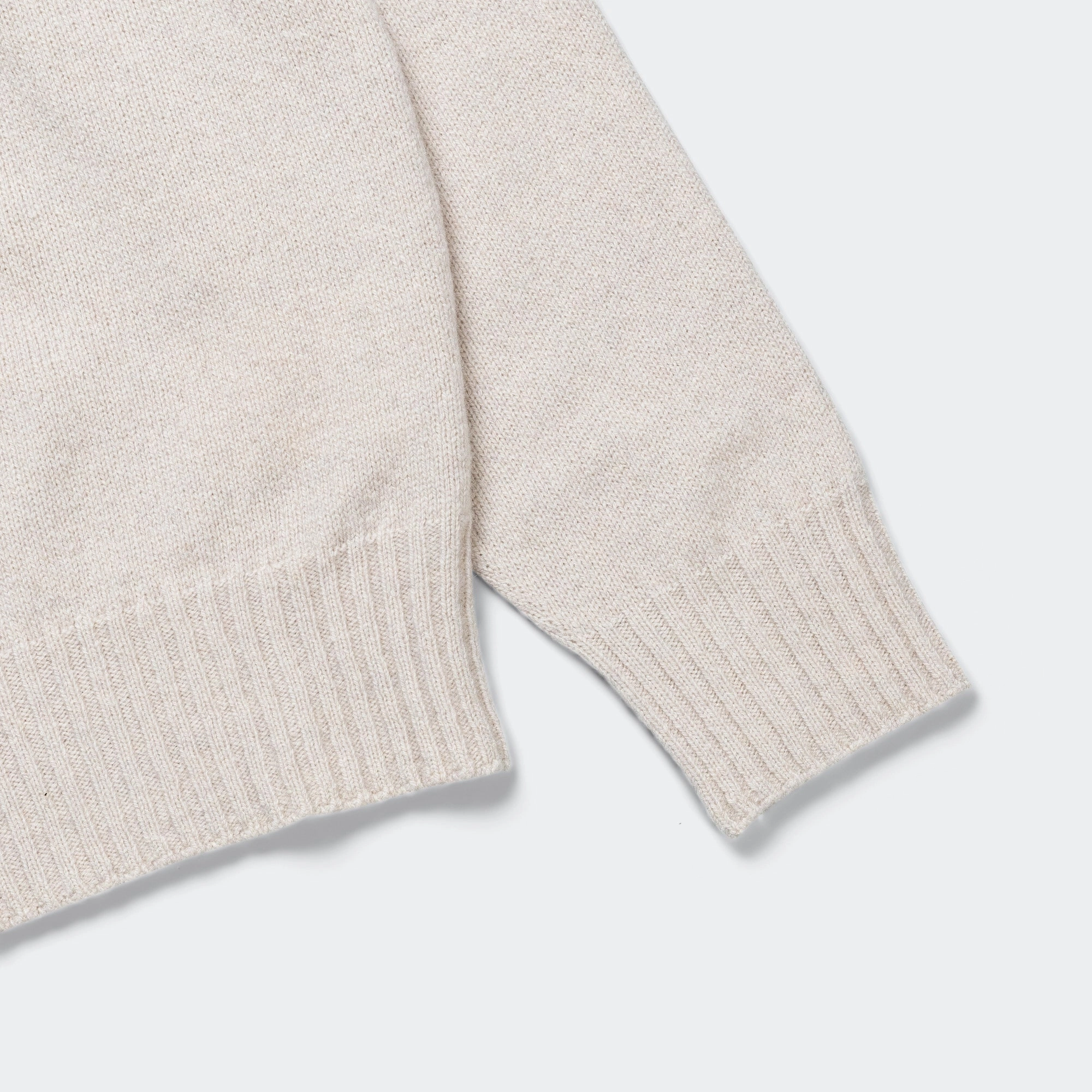 Sigfred Cashmere Sweater - Ecru Minimal Look FrictionResistant Sleeves
