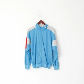 Adidas Men 52 L Sweatshirt Turquoise Shiny Retro Zip Up Training Oldschool Top Essential Layer