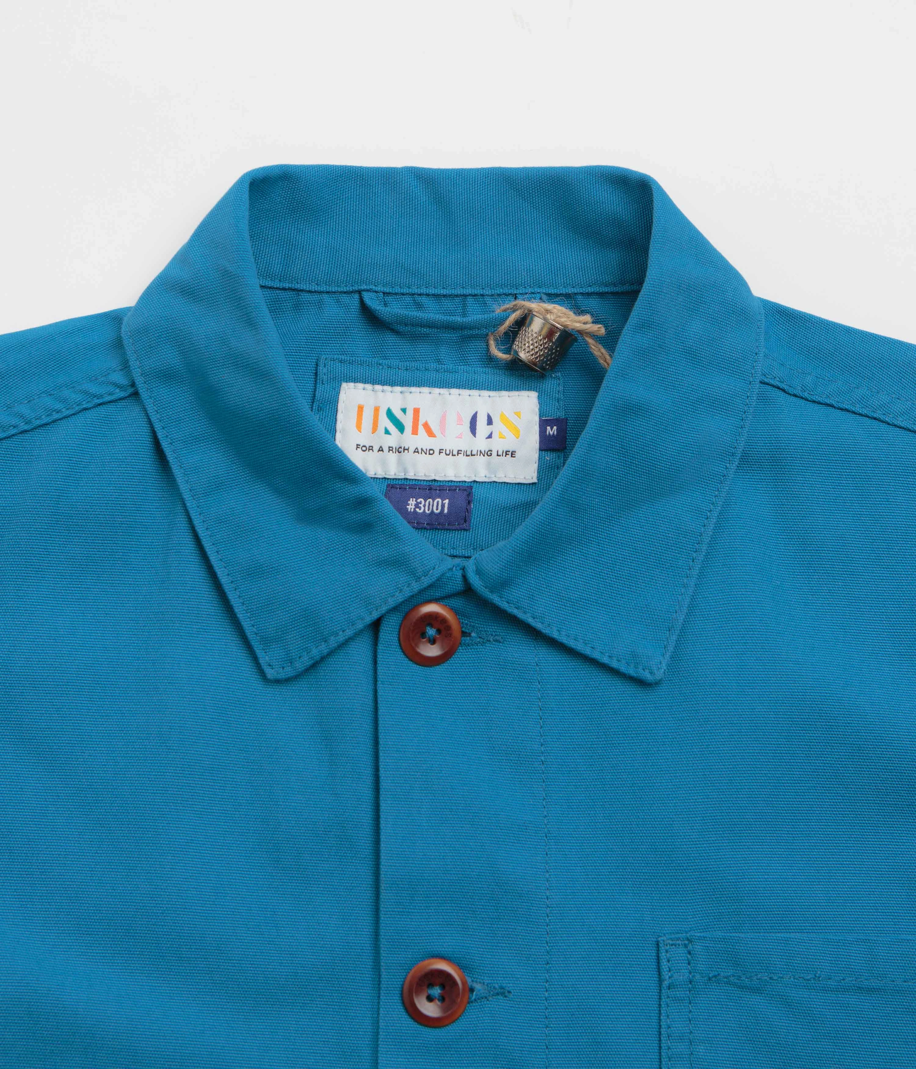 Uskees 3001 Buttoned Overshirt - Bright Blue Propose