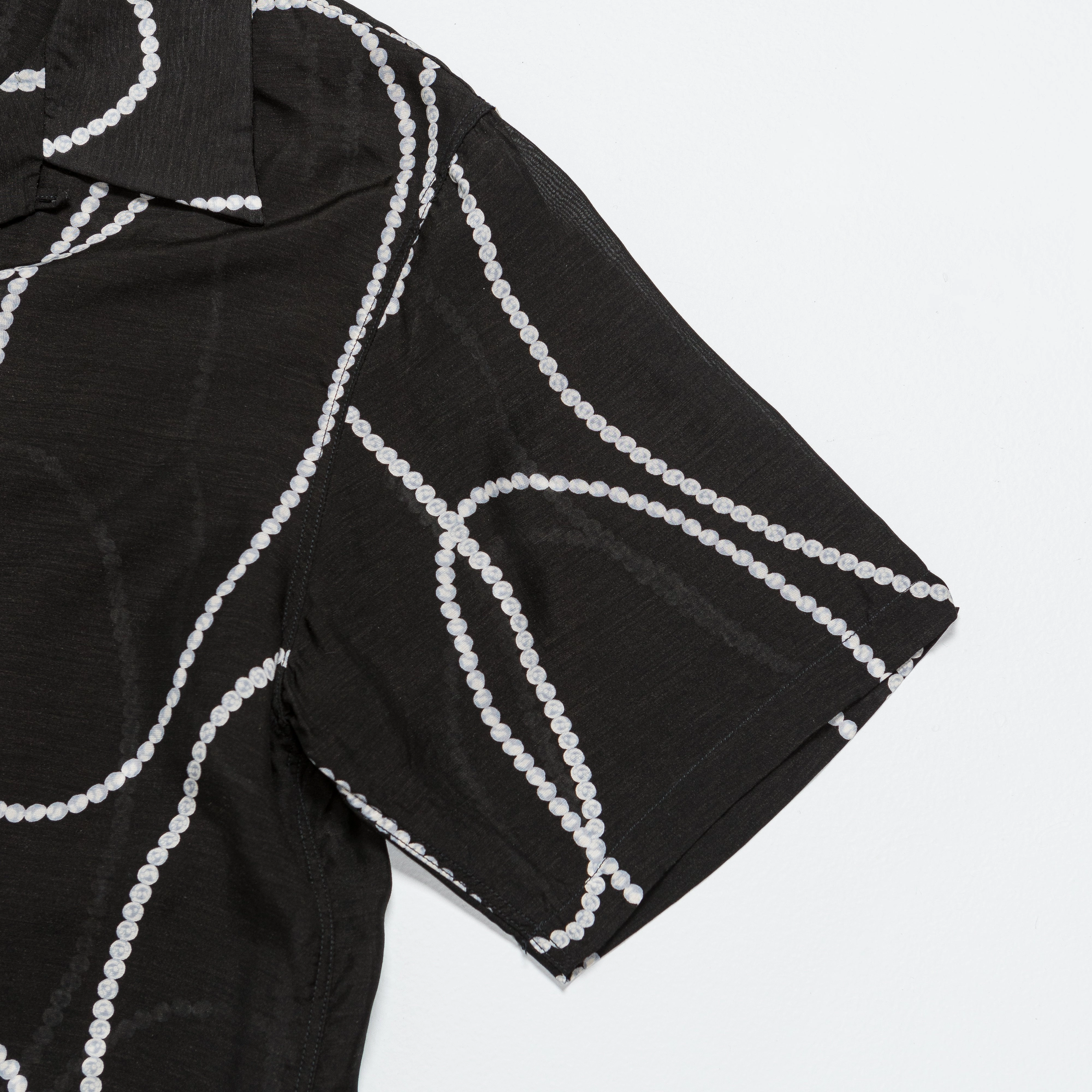 Silk Rayon PEARL-KATABIRA Aloha - Black Durable Texture Work Appropriate