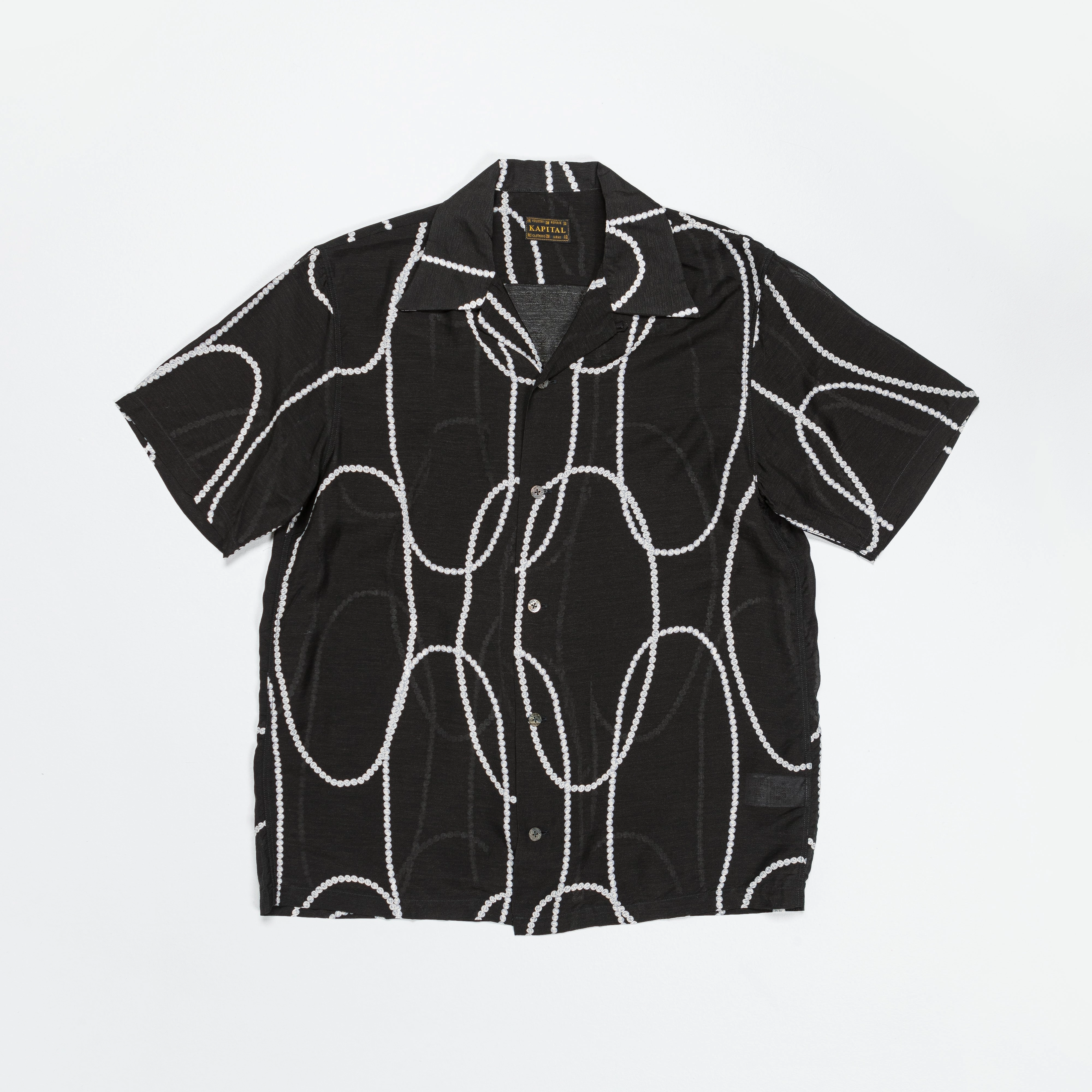 Silk Rayon PEARL-KATABIRA Aloha - Black Neutral Tones