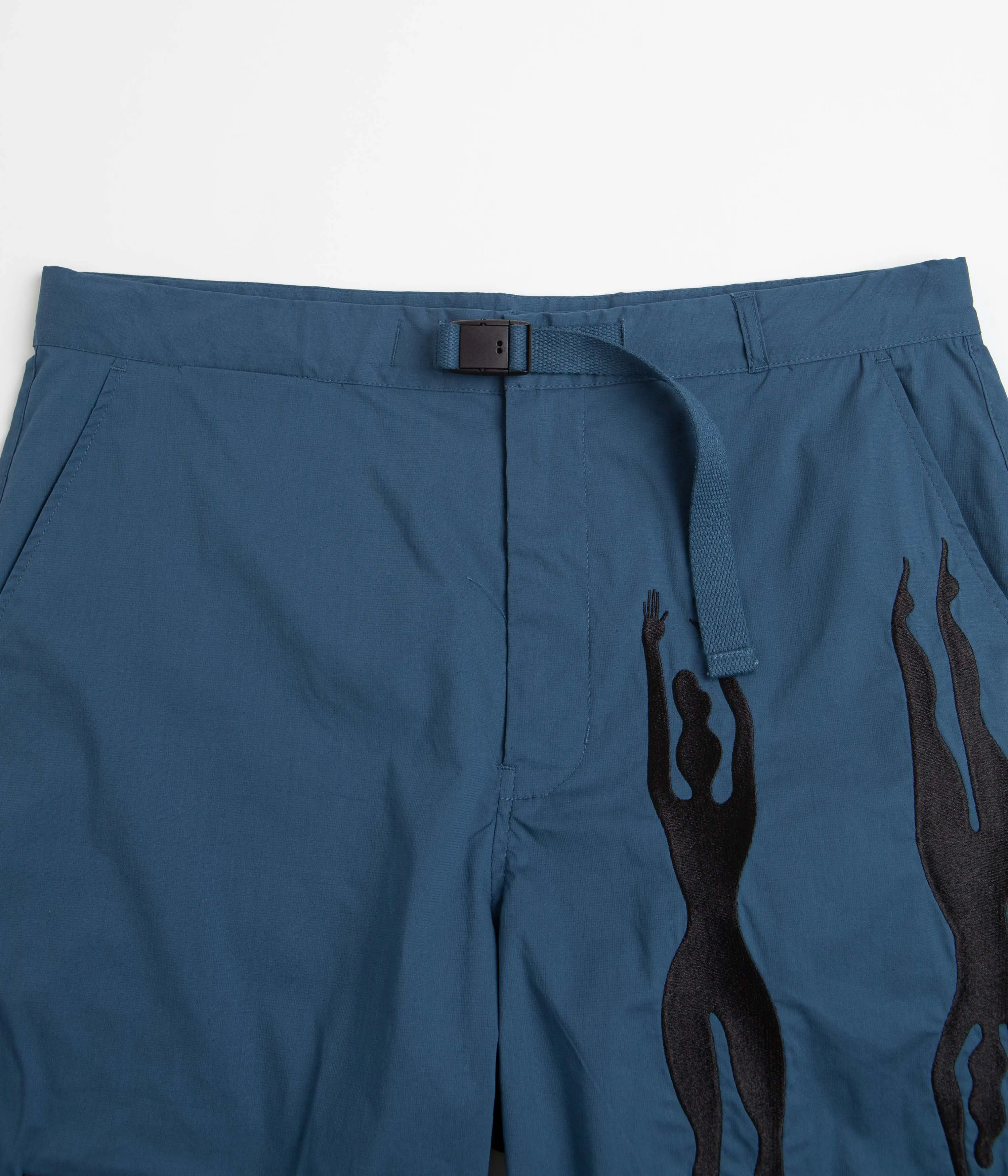 Performance Wear by Parra Zebra Striped P Shorts - Teal