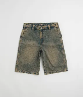 Dickies Madison Denim Shorts - Yellow Fade Indigo Nylon shorts Office Wear