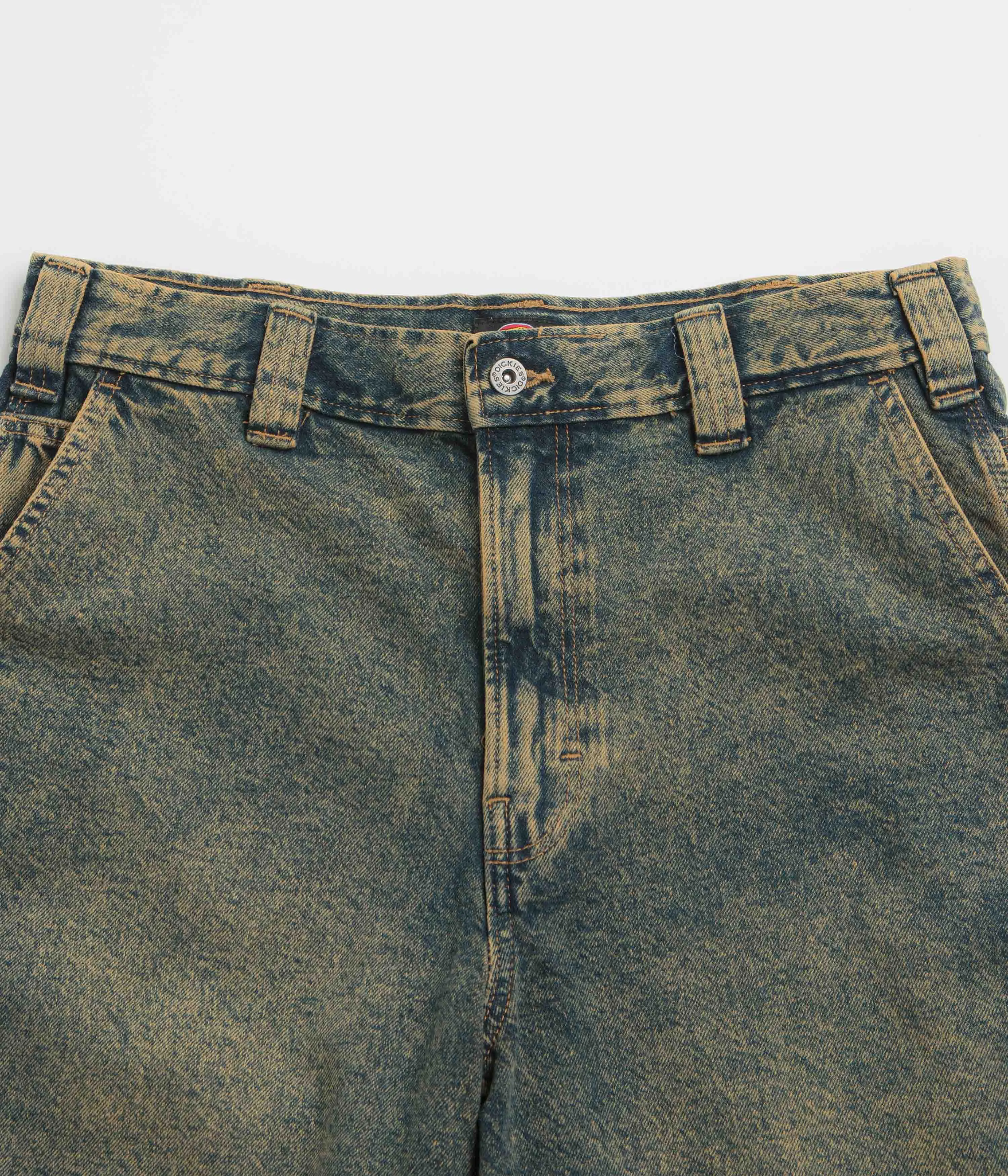 Dickies Madison Denim Shorts - Yellow Fade Indigo Active Shorts