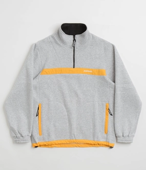 Pasteelo Contrast 1/4 Zip Sweatshirt - Heather Grey / Gold product party readiness Mass produced