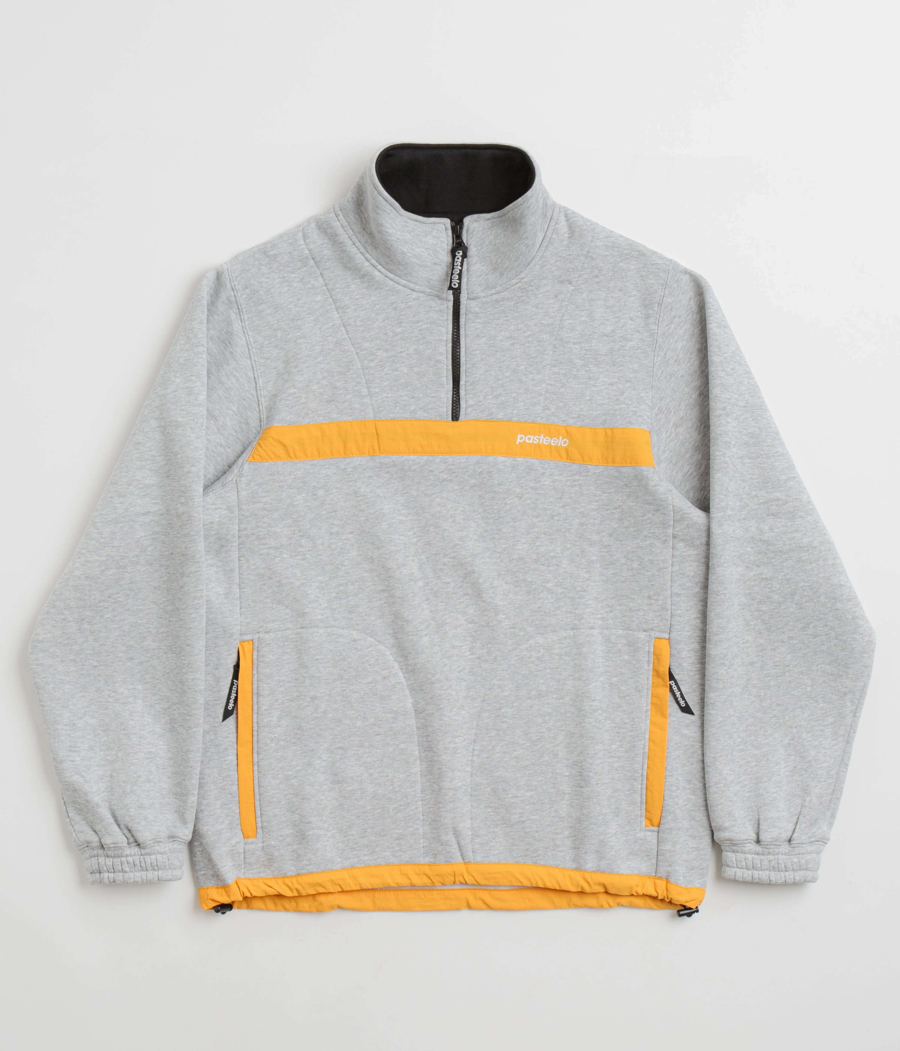 Pasteelo Contrast 1/4 Zip Sweatshirt - Heather Grey / Gold product party readiness Mass produced