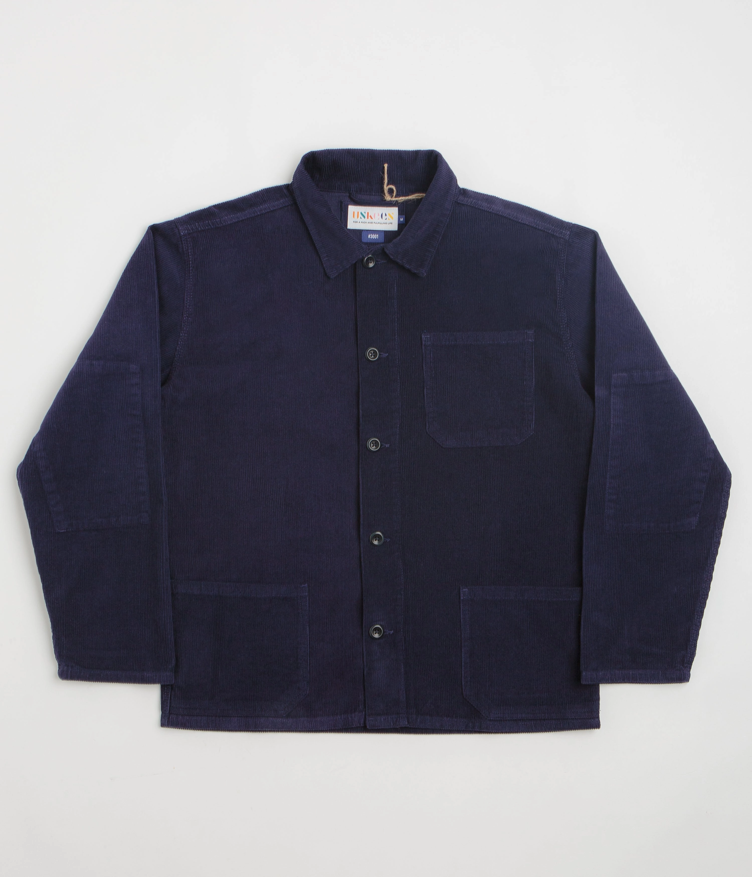 Thermal Jacket Trail Use Uskees 3001 Cord Buttoned Overshirt - Deep Indigo