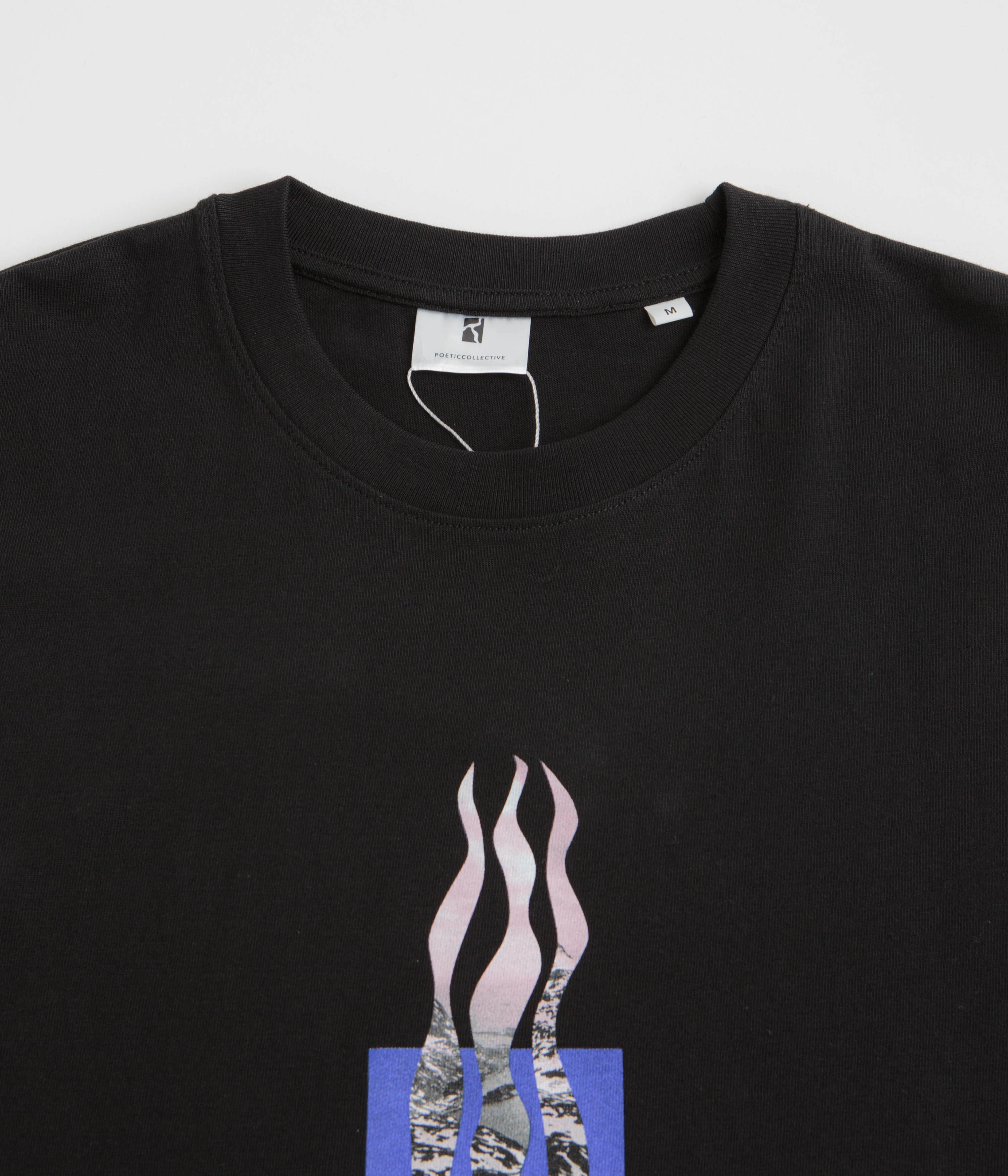 Poetic Collective Flames T-Shirt - Black Breathable mesh panel