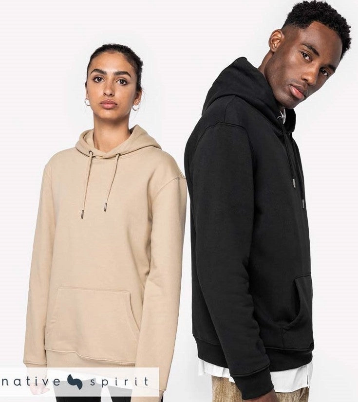 Unisex heavyweight Hooded Sweatshirt | BLACK Four Way Stretch Material Tassel Details