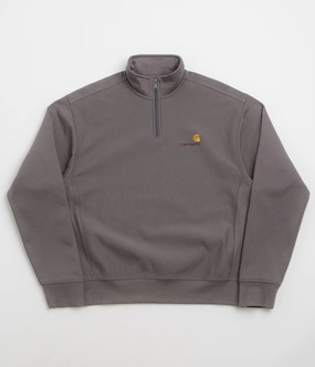 Carhartt Half Zip American Script Sweatshirt - Porphyry Tight Fit product cycling suitable endurance