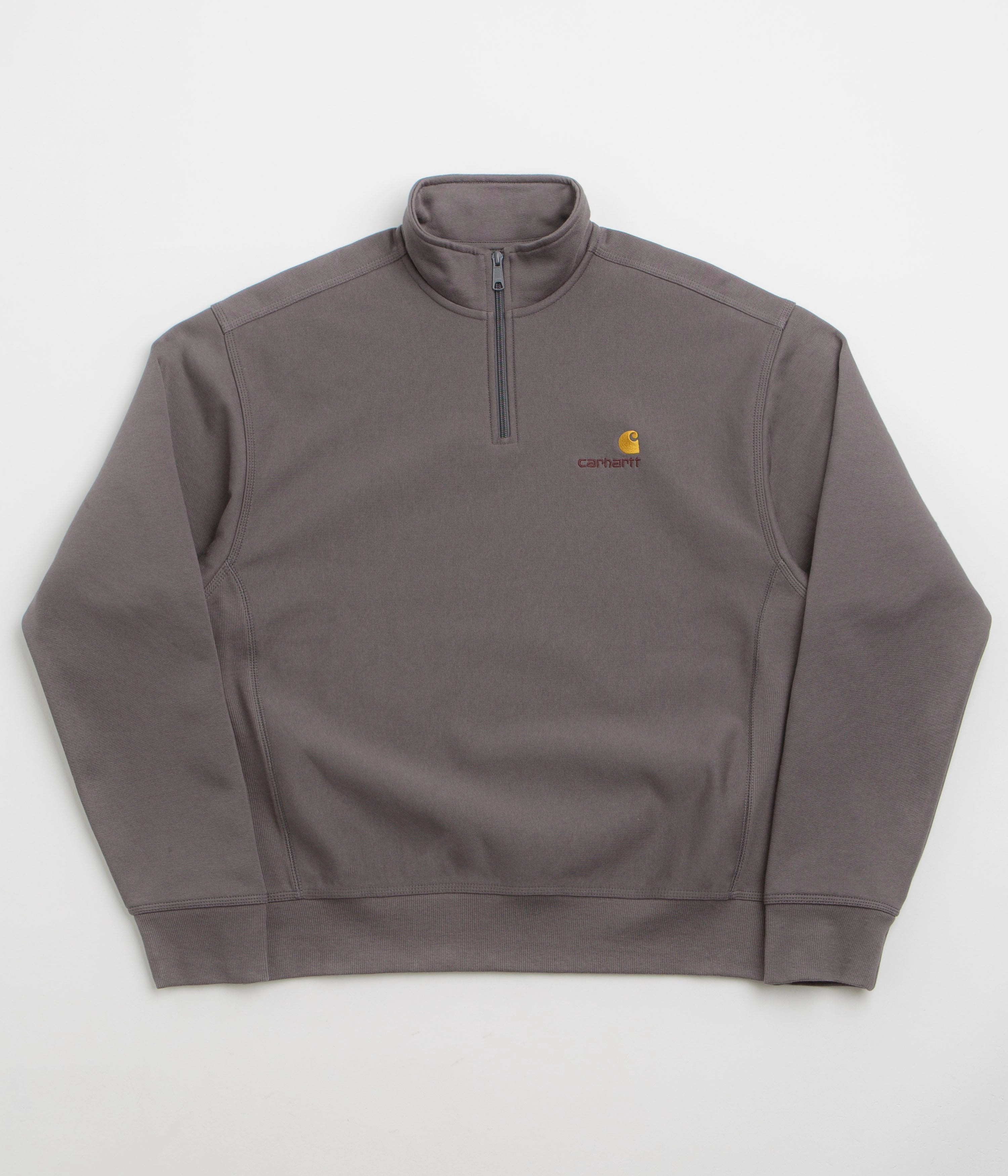 Carhartt Half Zip American Script Sweatshirt - Porphyry Tight Fit product cycling suitable endurance