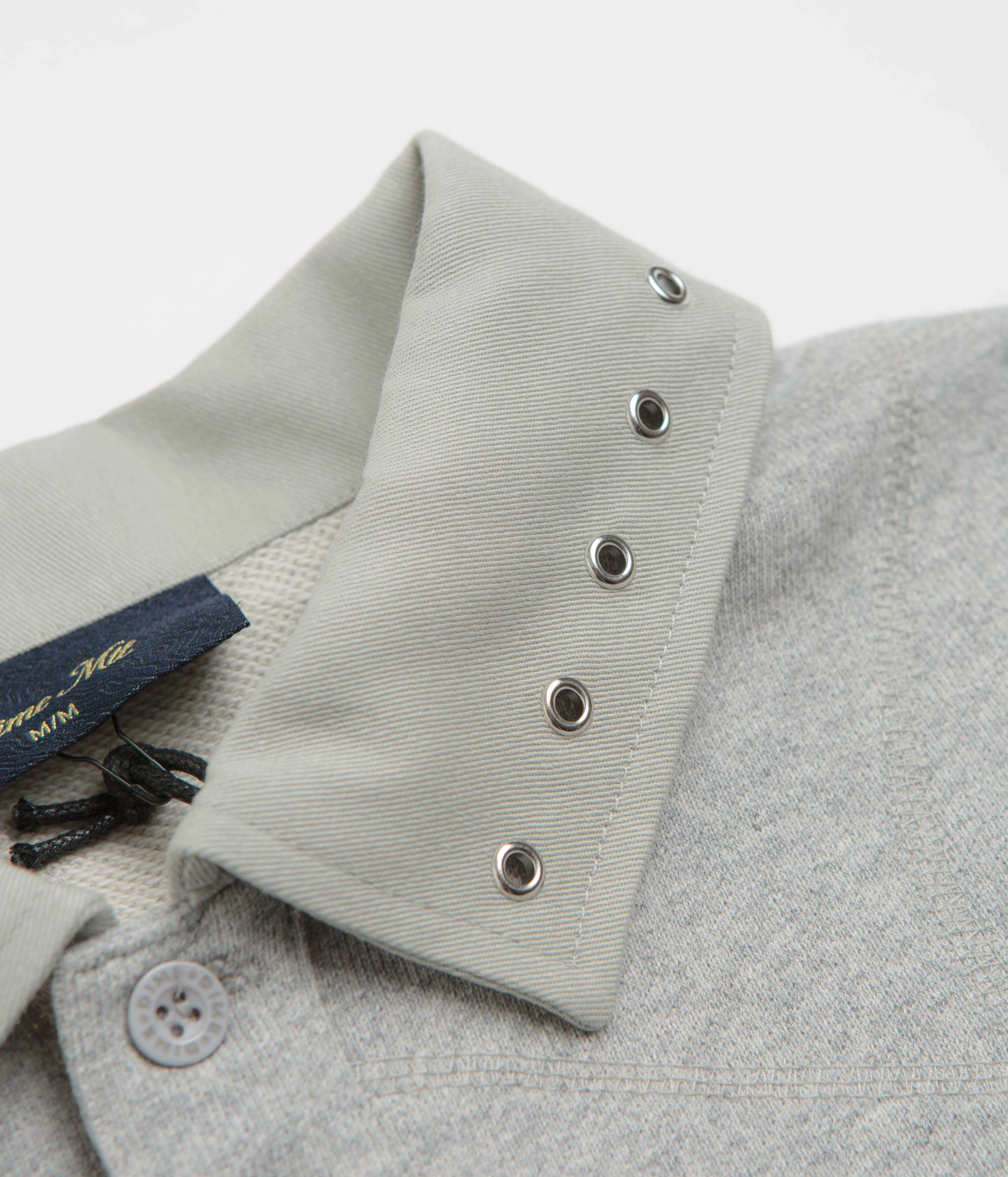 Dime Wave Rugby Shirt - Heather Grey Vintage Style