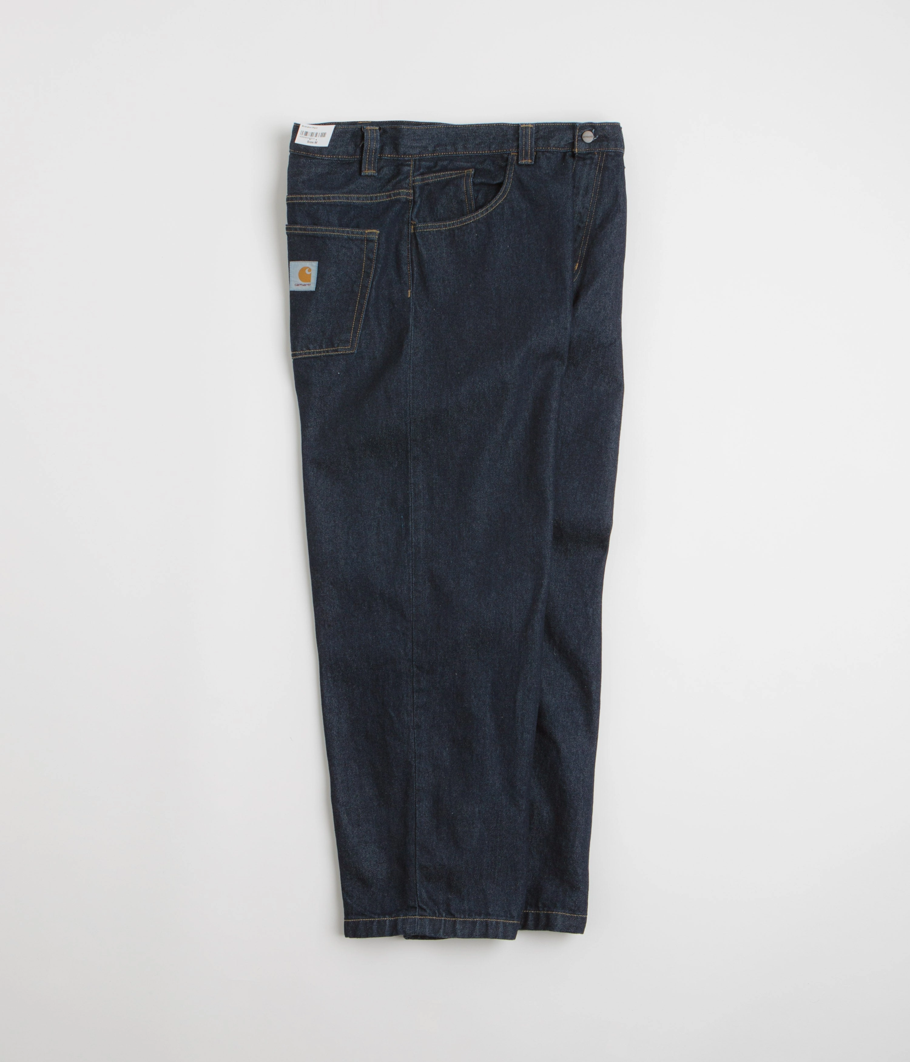 Perfect Fit Raw Hem Design Carhartt Brandon Pants - Blue Rinsed / Blue