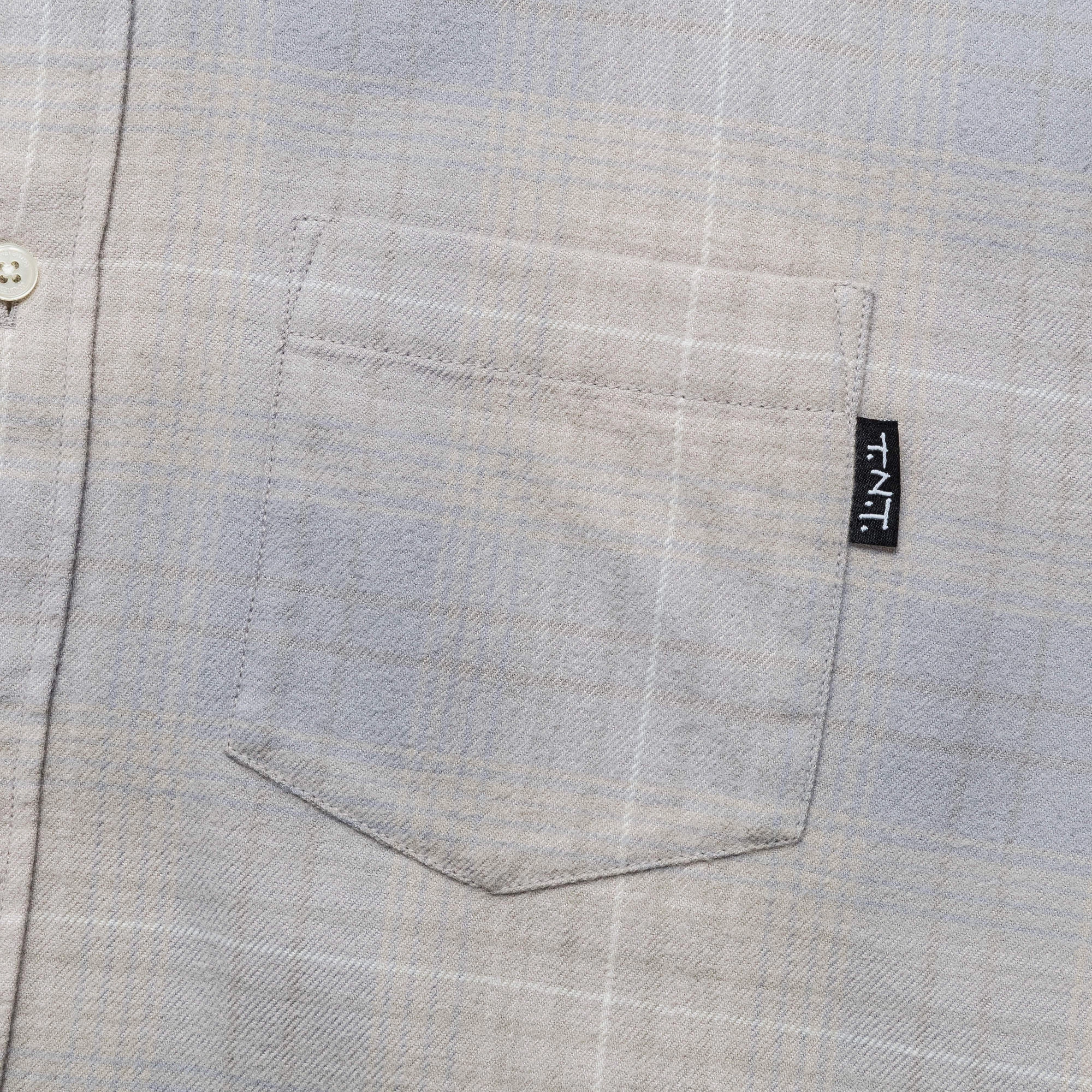 Laser Cut Edge Detail Flannel Check Shirt - Grey