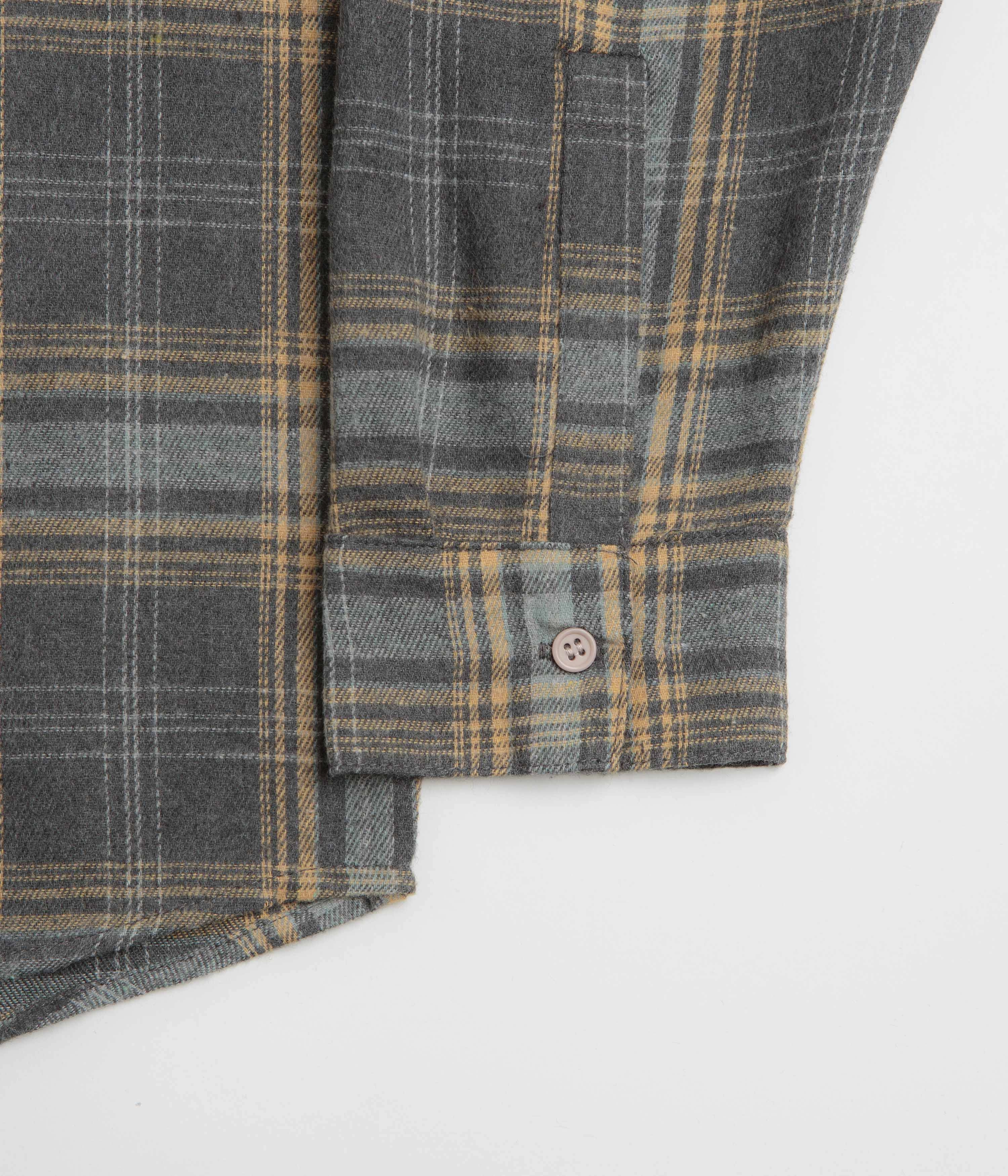 Non-Iron Mature Elegance Stan Ray Flannel Shirt - Charcoal Plaid
