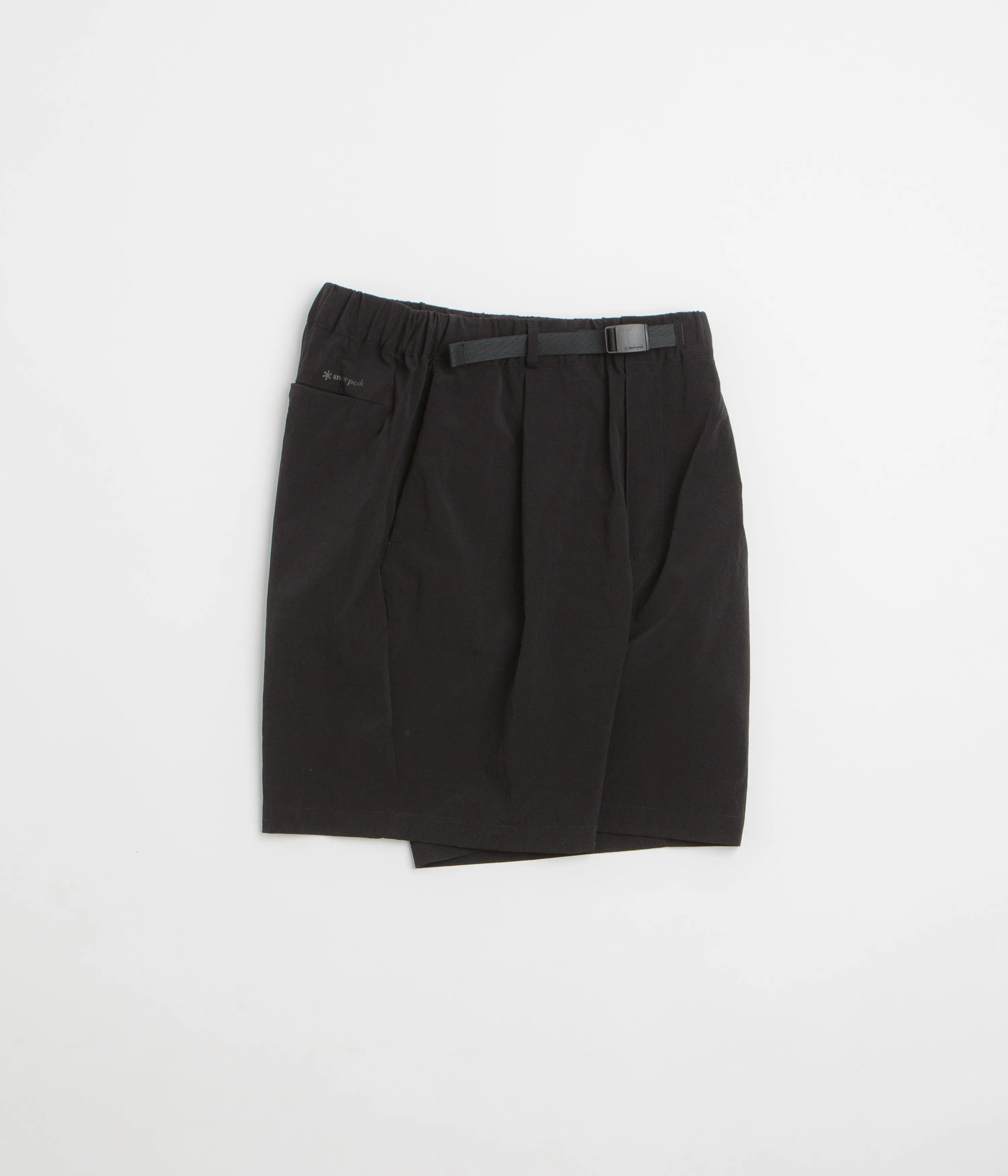 Clean Stretch Travel Fit Snow Peak Breathable Quick Dry Shorts - Black