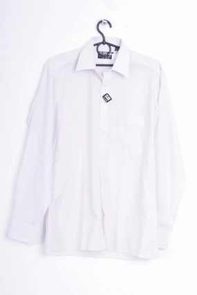 Classic Design Sir John Mens 38 M Casual Shirt Check White