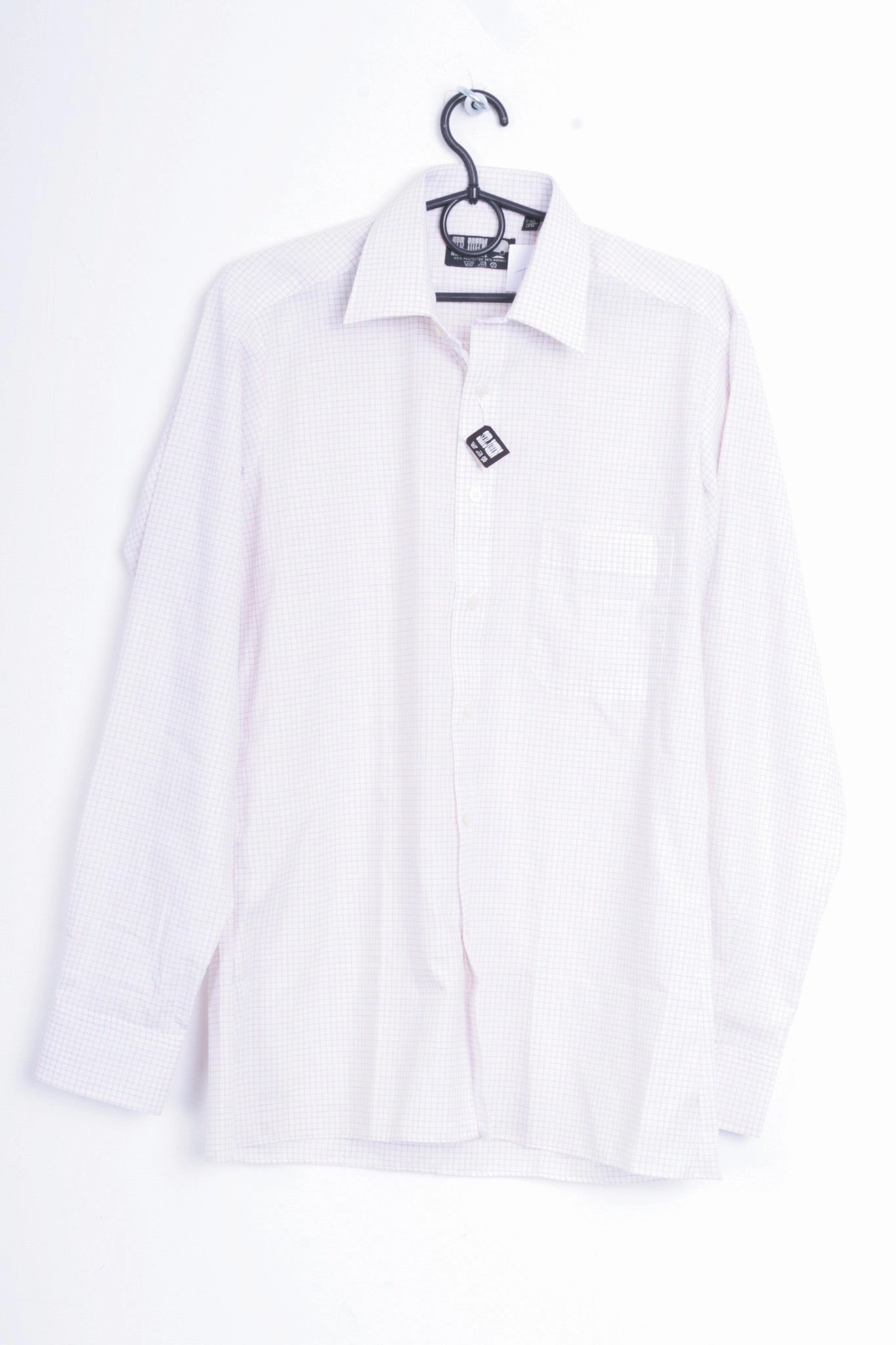 Classic Design Sir John Mens 38 M Casual Shirt Check White