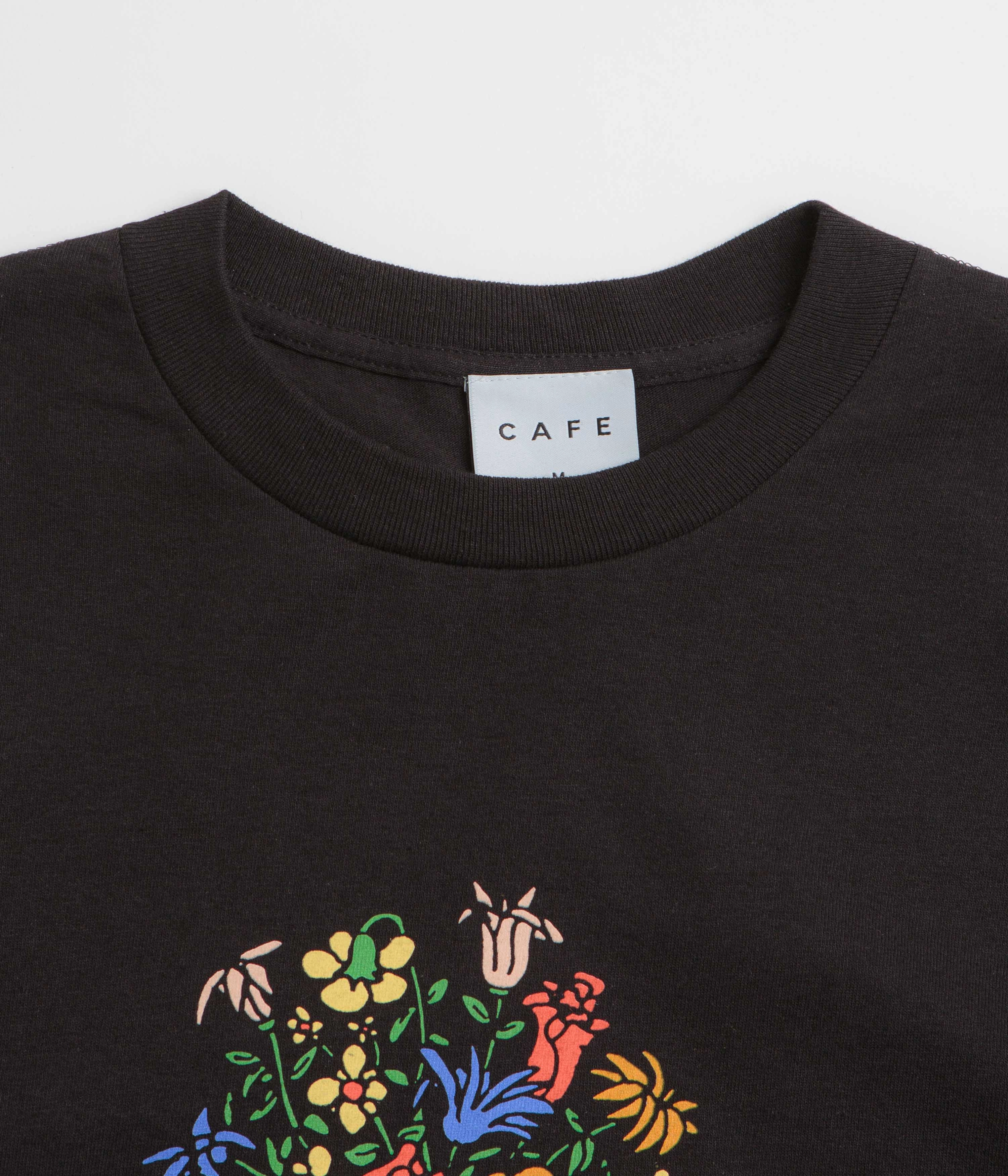 Classic Color Skateboard Cafe Bouquet T-Shirt - Black