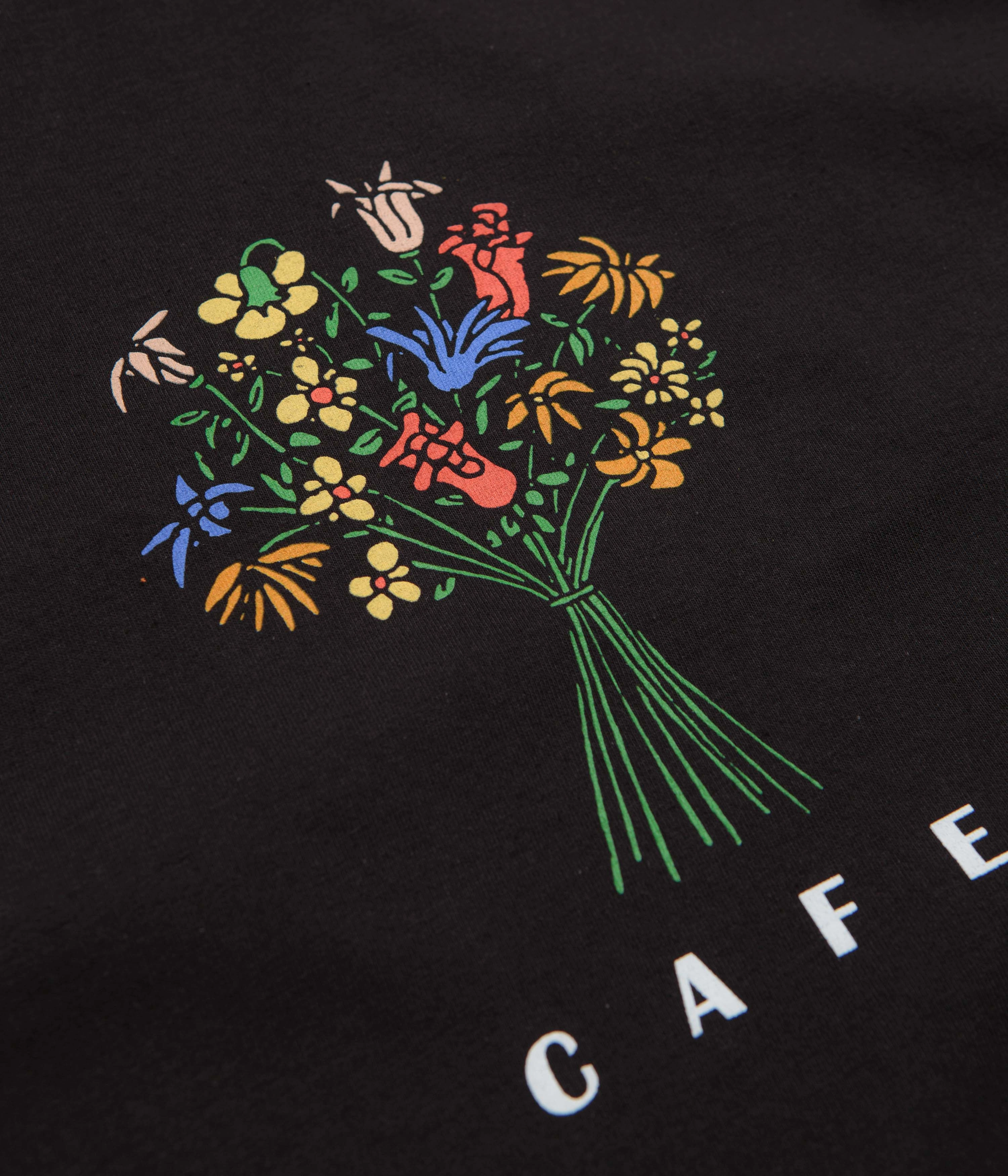 Skateboard Cafe Bouquet T-Shirt - Black WrinkleFreeFabric Light Outfit