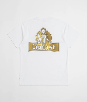 Loose Fit Non Irritating Collar Civilist Schulle Chrome T-Shirt - White