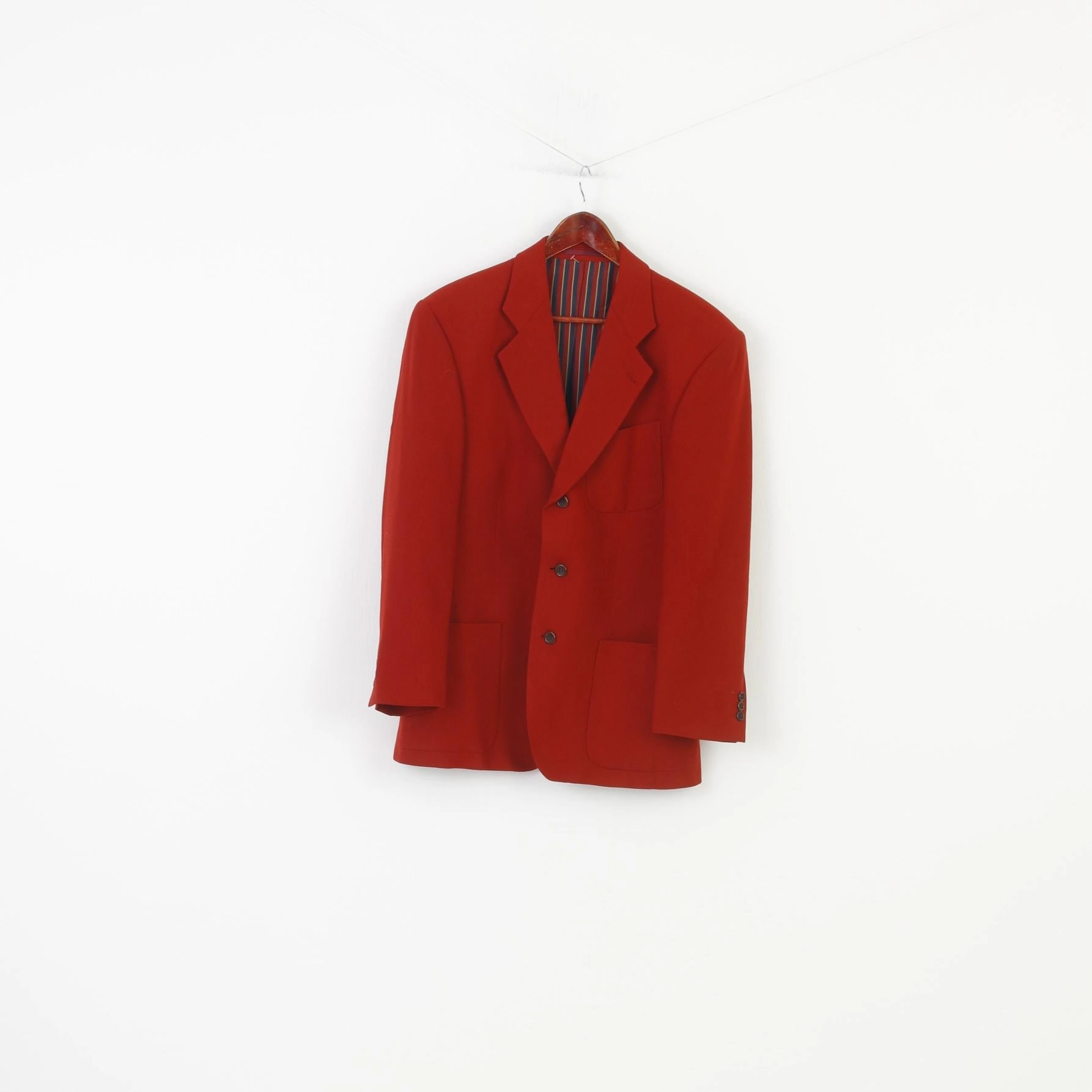 Trek Ready Fashionable Style Strellson Men 48 Blazer Burgundy Wool Elegant Classic Single Breasted Switzerland  Jacket