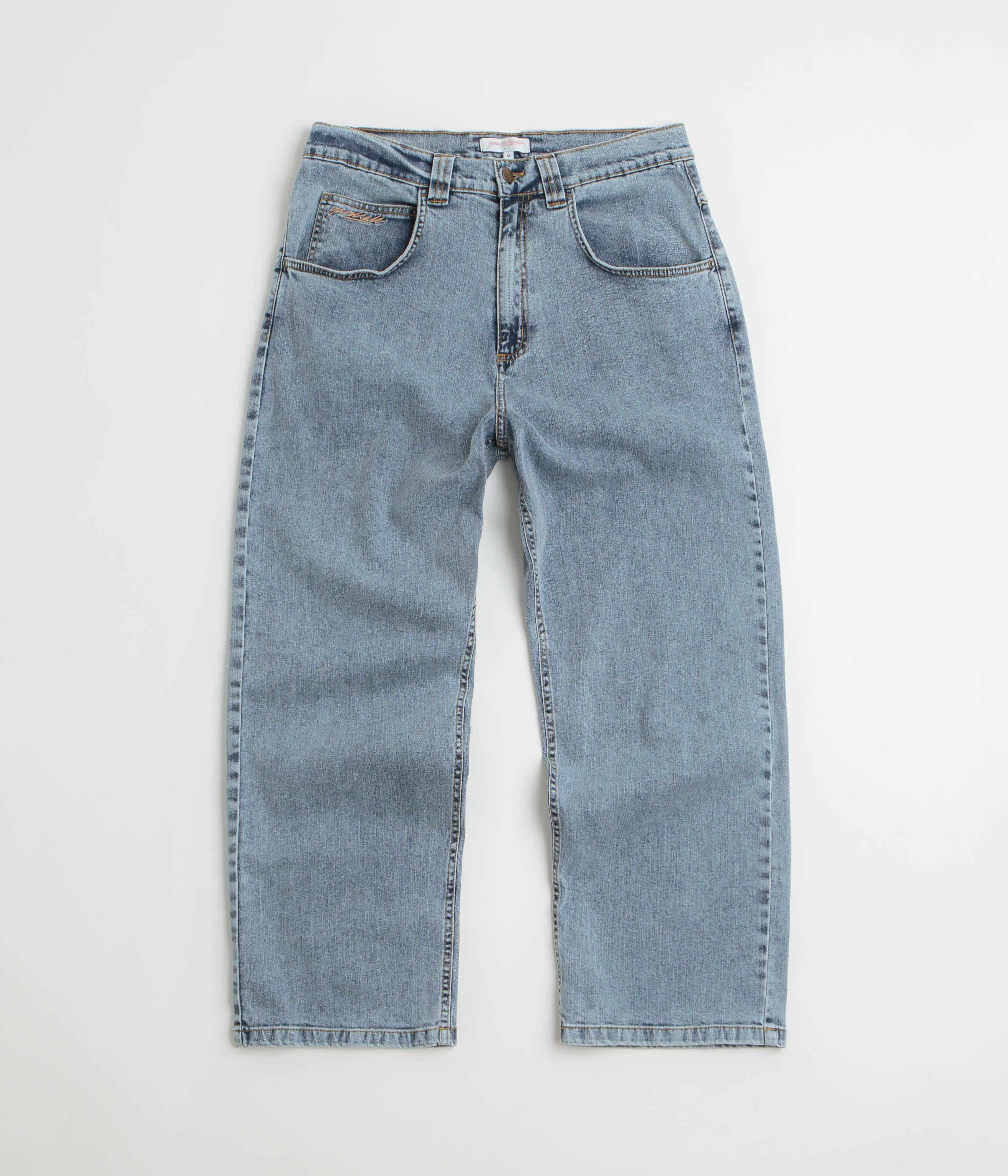 Adjustable Waistband Yardsale Ivory Slub Jeans - Light Denim