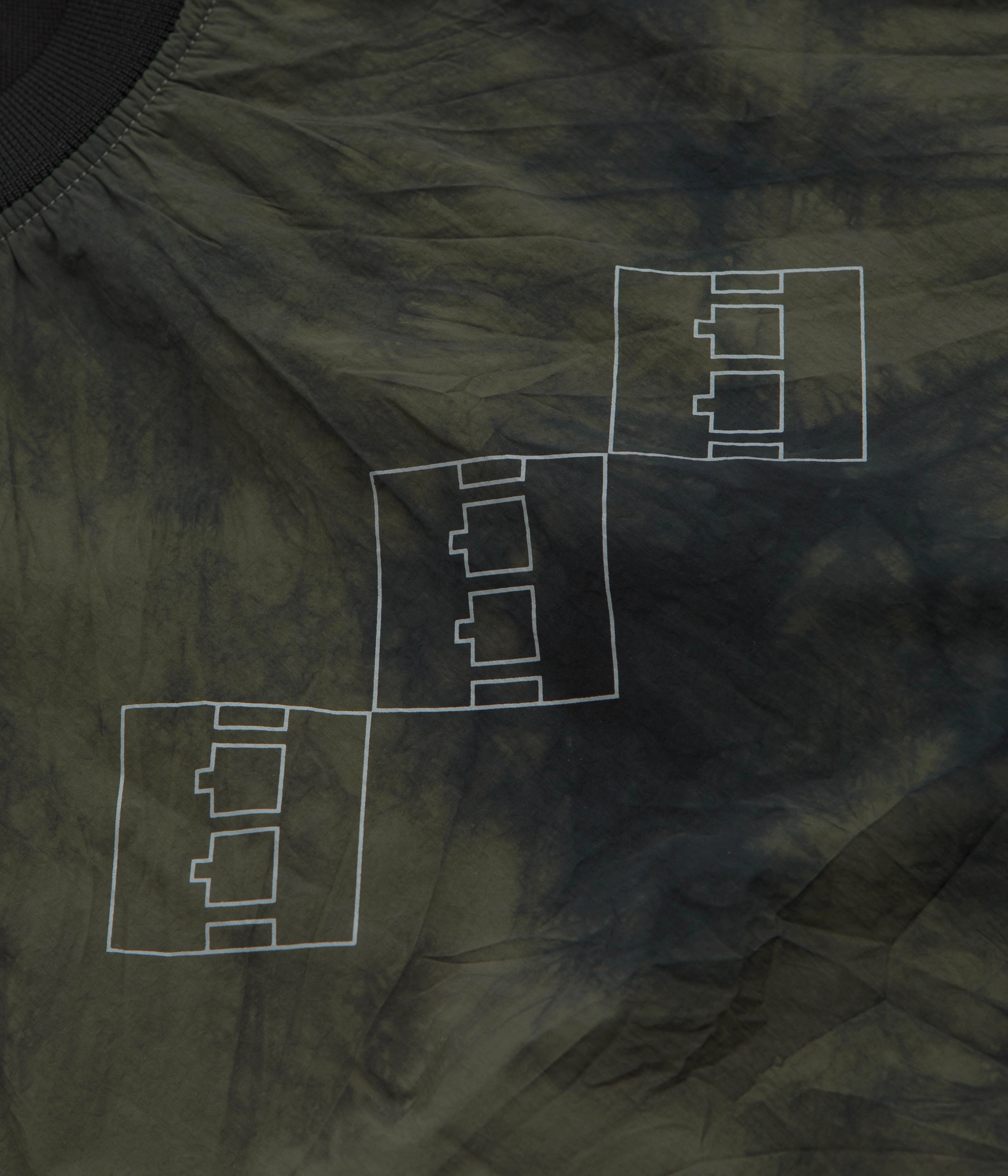 The Trilogy Tapes Tech Sports Crewneck Sweatshirt - Black / Olive Marble snap buttoned