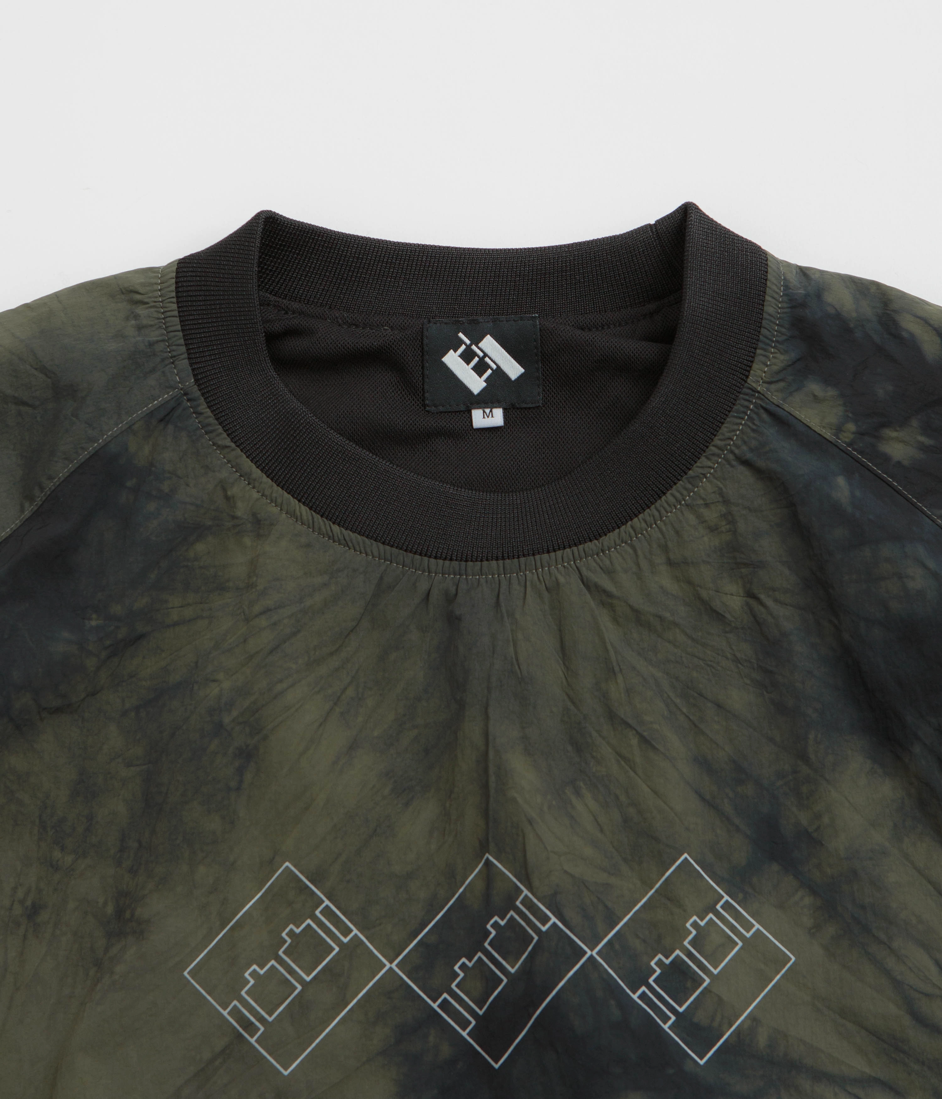 The Trilogy Tapes Tech Sports Crewneck Sweatshirt - Black / Olive Marble product luxury indulgence product group cohesion