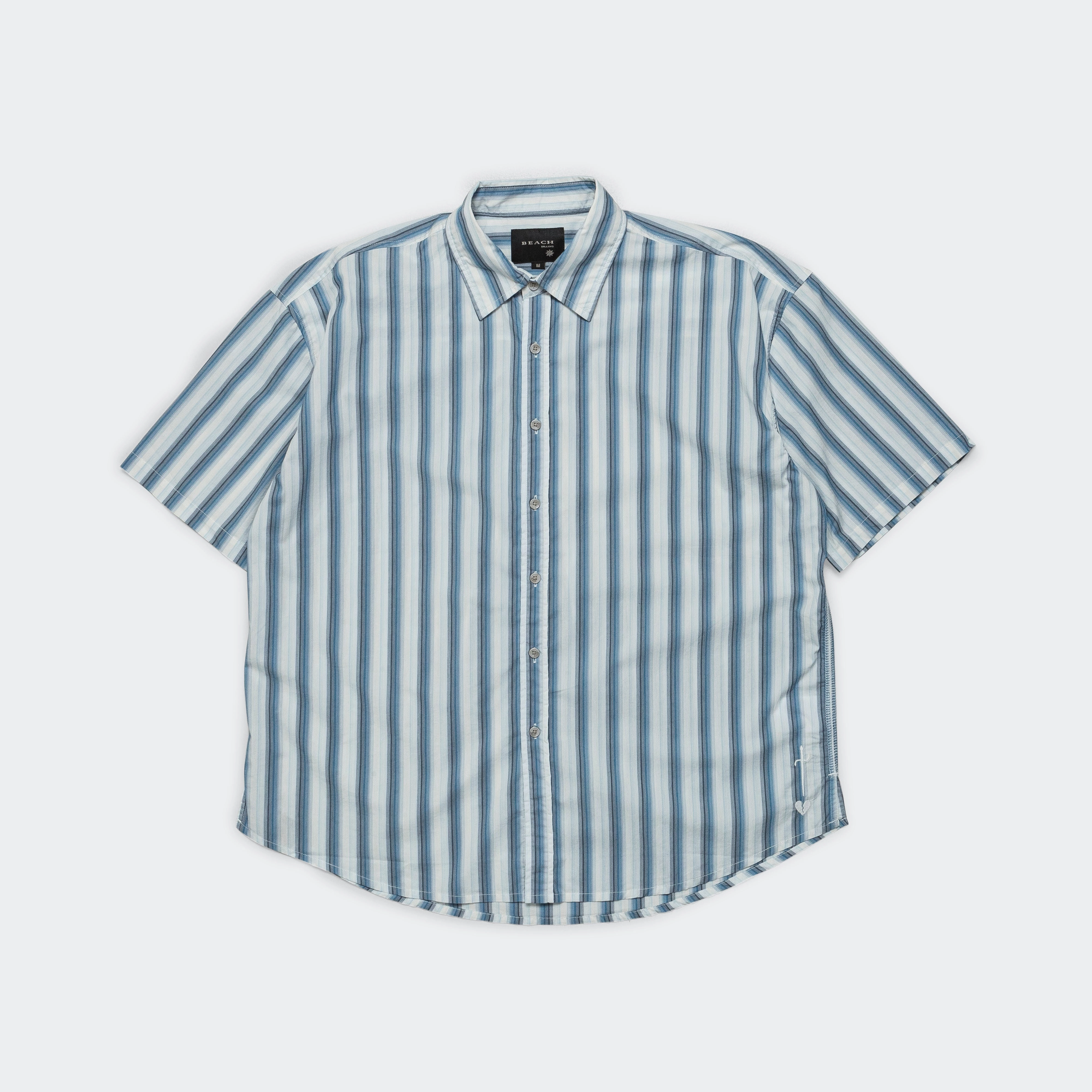 Big SS Shirt - Blue Stripe Networking Session Wrinkle-Resistant