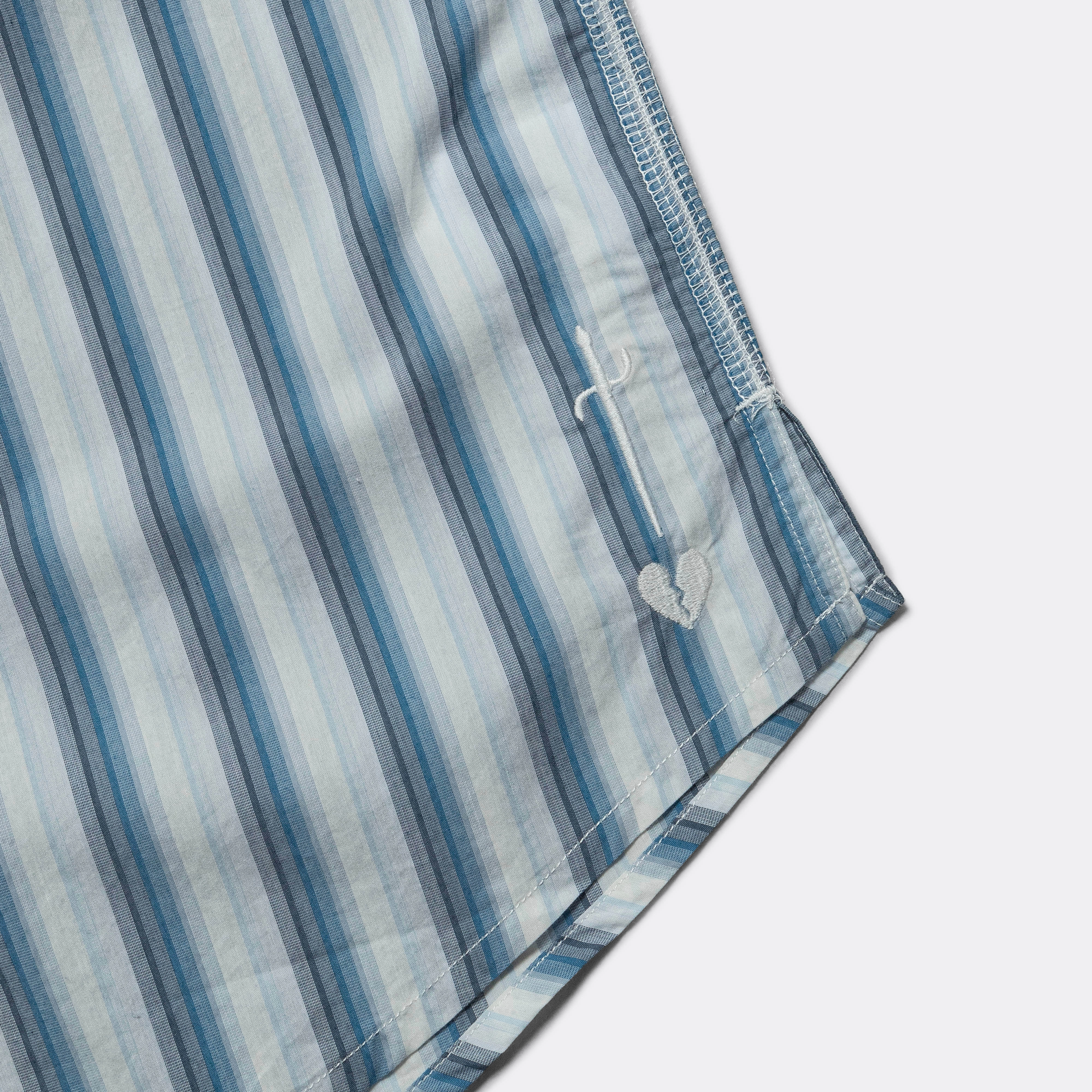 Anti Pilling Treatment Tailored Cut Big SS Shirt - Blue Stripe