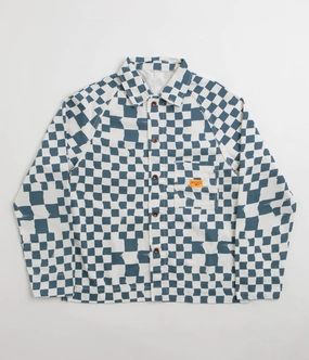 Service Works Drill Printed FOH Jacket - Teal Checker Light Insulation Rain Adventure