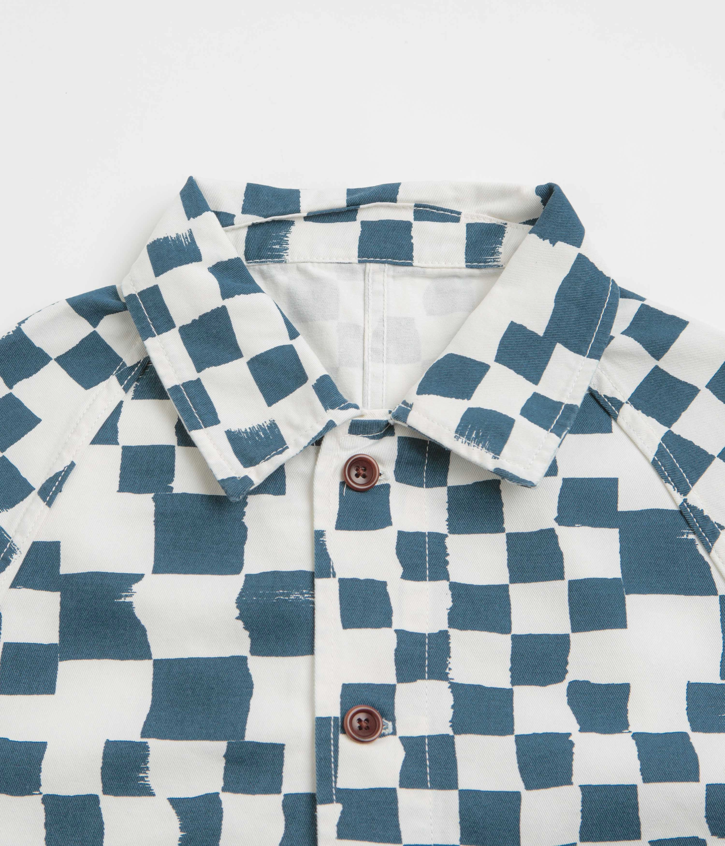 Service Works Drill Printed FOH Jacket - Teal Checker Urban Commute