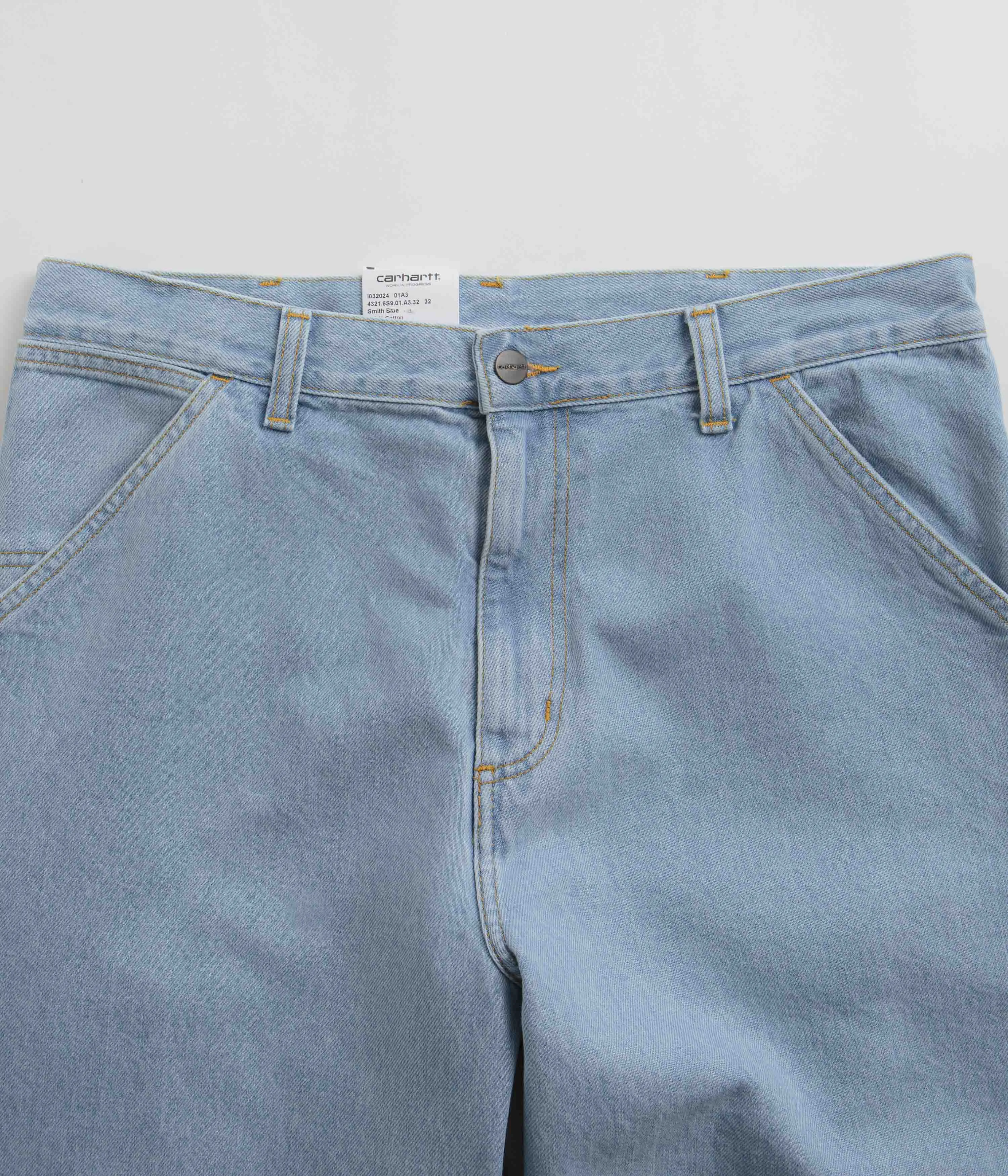 Carhartt Denim Single Knee Pants - Heavy Stone Bleached Blue High Quality Classic Wear Earthy Beach Day Versatile Soft