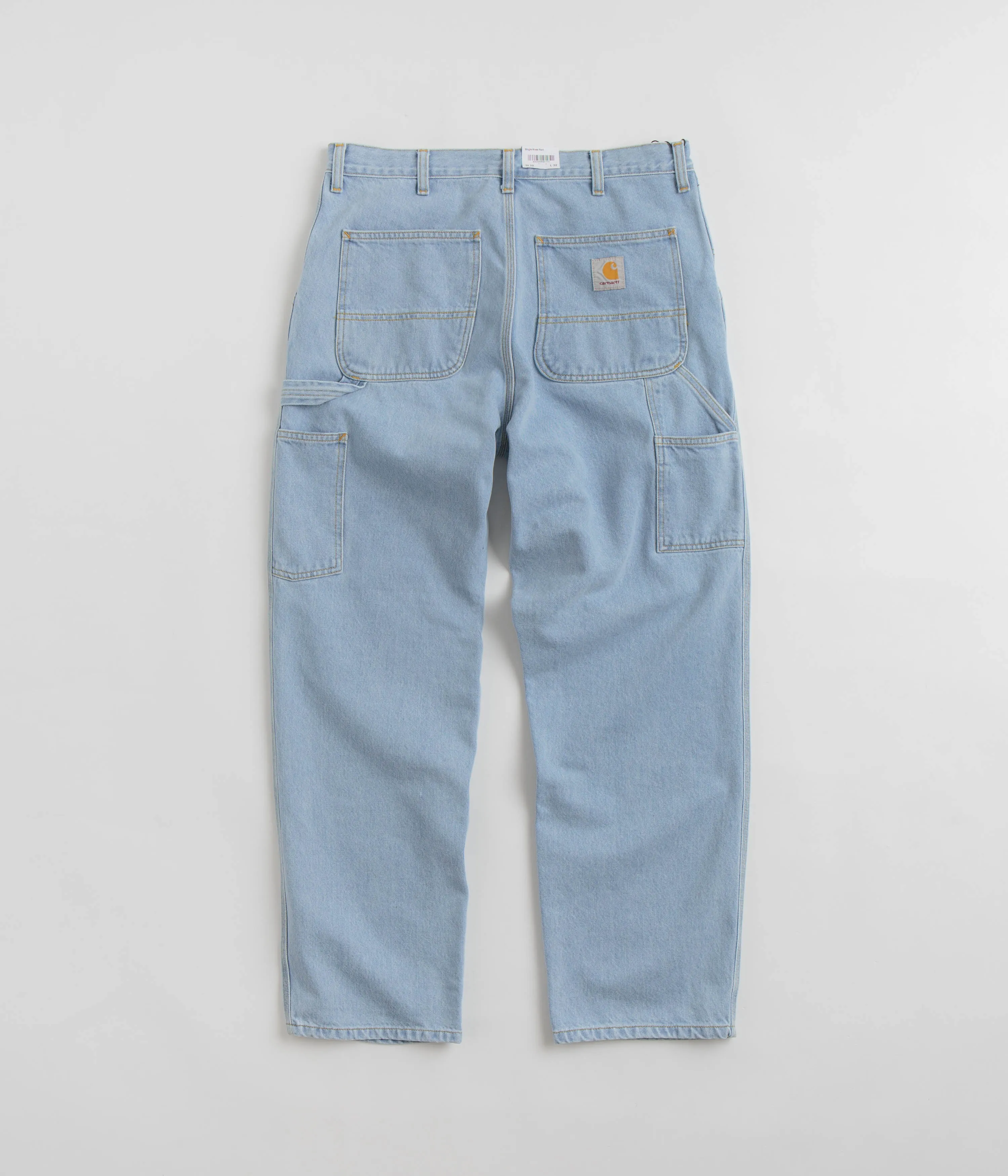 Always Appropriate Classic Wear Party Look Carhartt Denim Single Knee Pants - Heavy Stone Bleached Blue