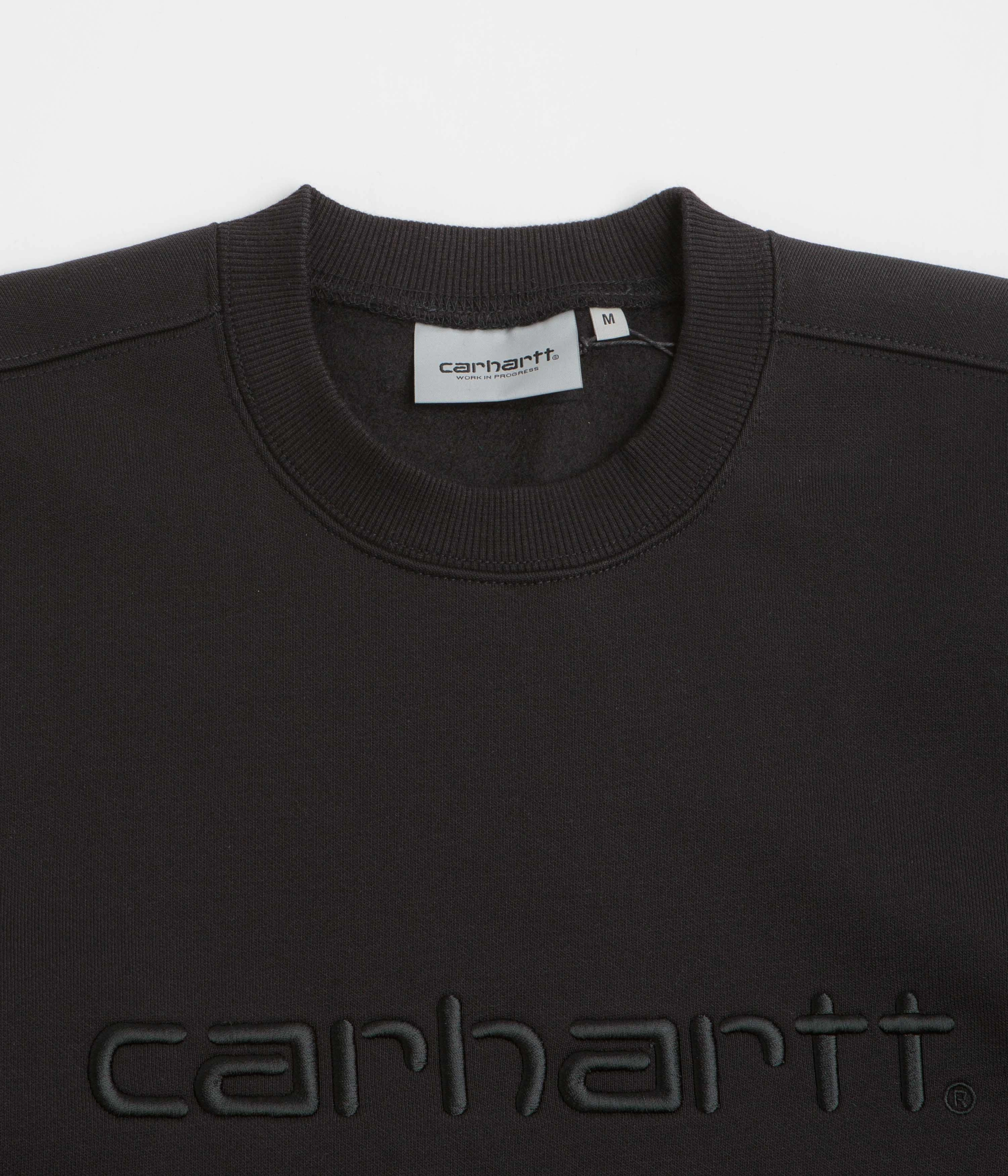 Carhartt Carhartt Crewneck Sweatshirt - Black / Black Fashionable Comfort Coffee Shop