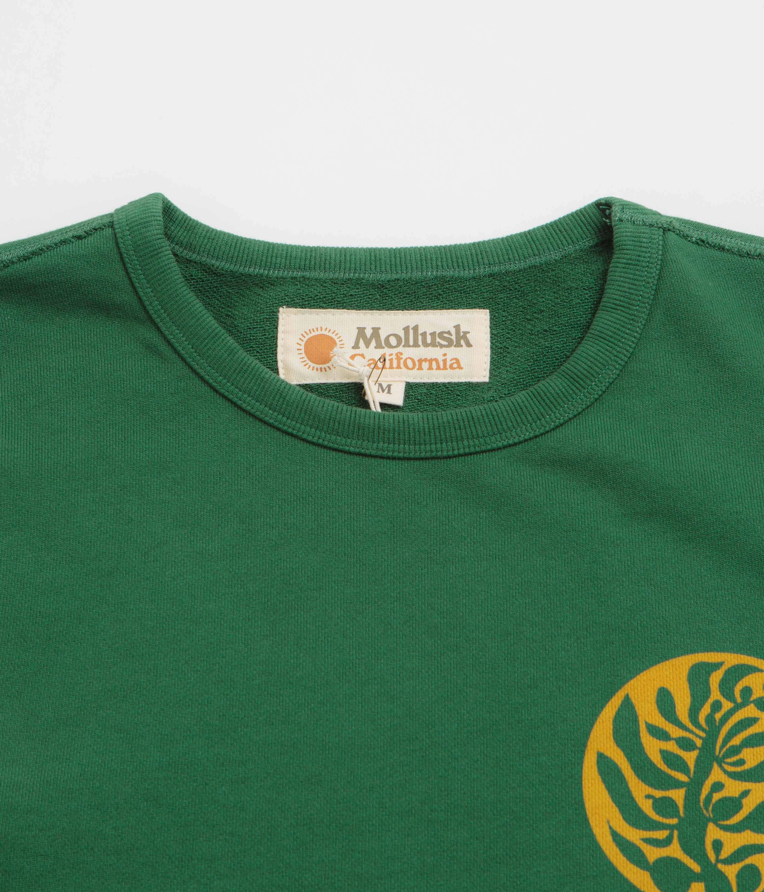 Mollusk Kelp Crewneck Sweatshirt - Rover Green Modern Relaxed