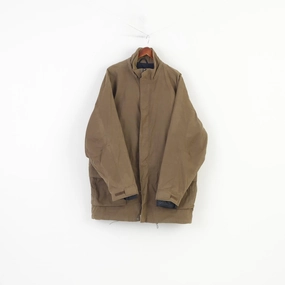 Handmade Trendy Accessory Redgreen Men XXL Jacket Khaki Nylon Cotton Blend Padded Full Zipper Removable Lining Vintage Top