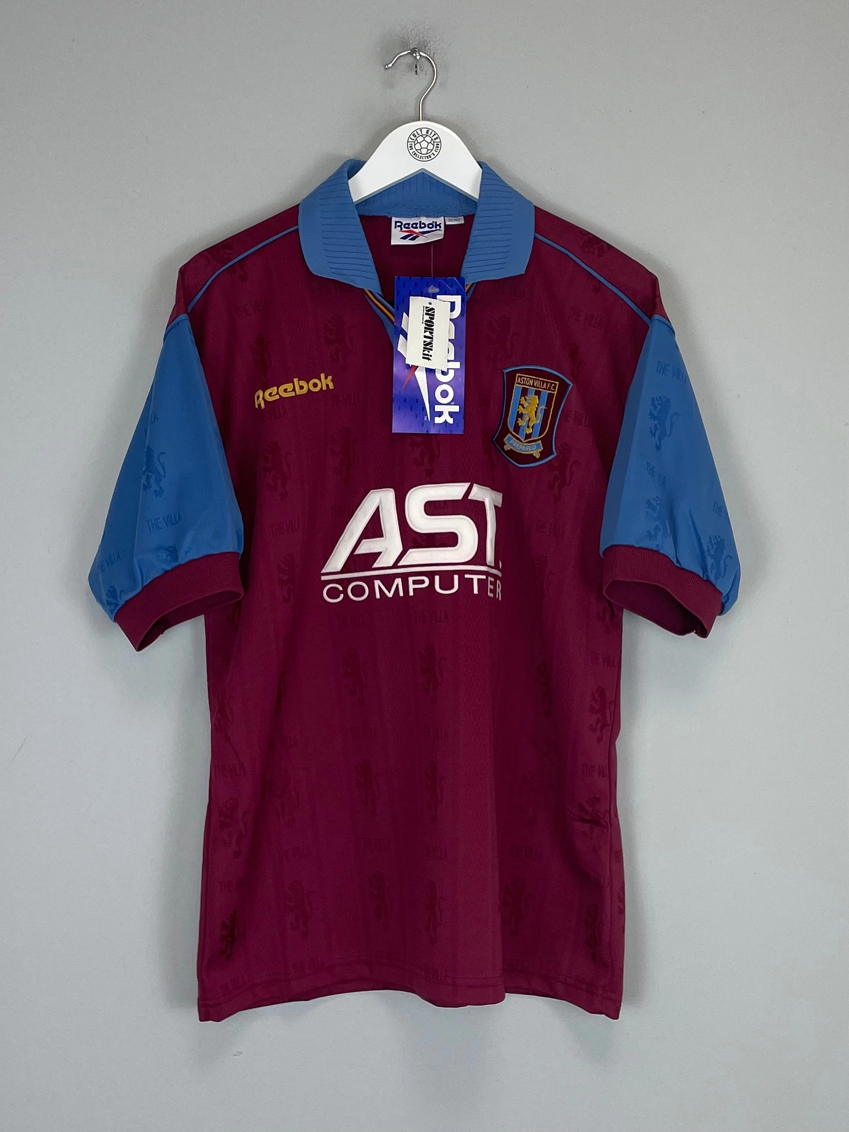 1995/97 ASTON VILLA *BNWT* HOME SHIRT (M) REEBOK Friction Reducing Inner Layer Anti Pilling Construction
