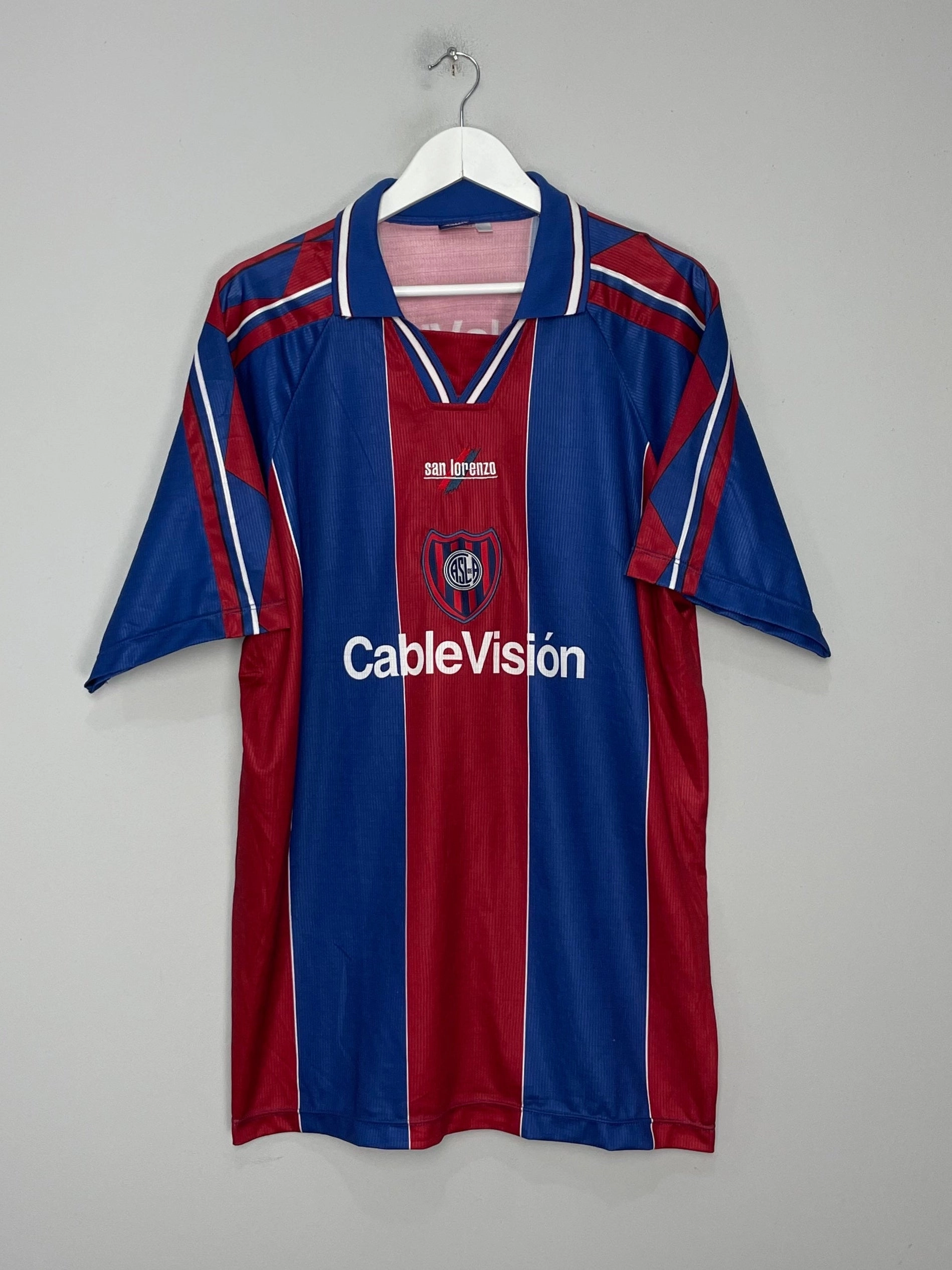 1999/00 SAN LORENZO #22 HOME SHIRT (XL) MEBAL Workout Session Raglan Sleeve Integration
