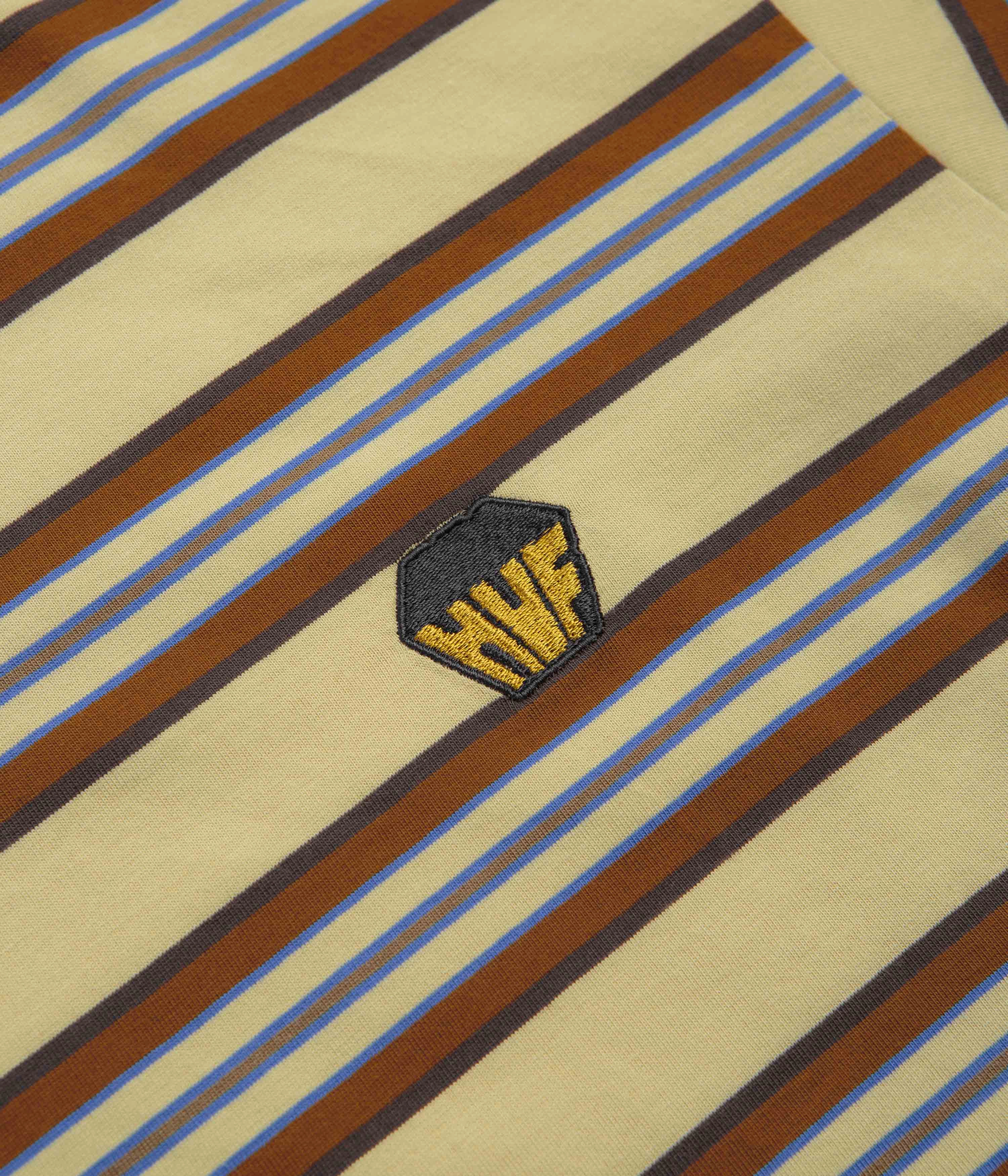 HUF Big Block Stripe T-Shirt - Clay Wicking Interlock Knit Urban Streetwear