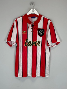 1992/94 SHEFFIELD UNITED HOME SHIRT (L) UMBRO Multi Directional Stretch Tear Resistant Fabric