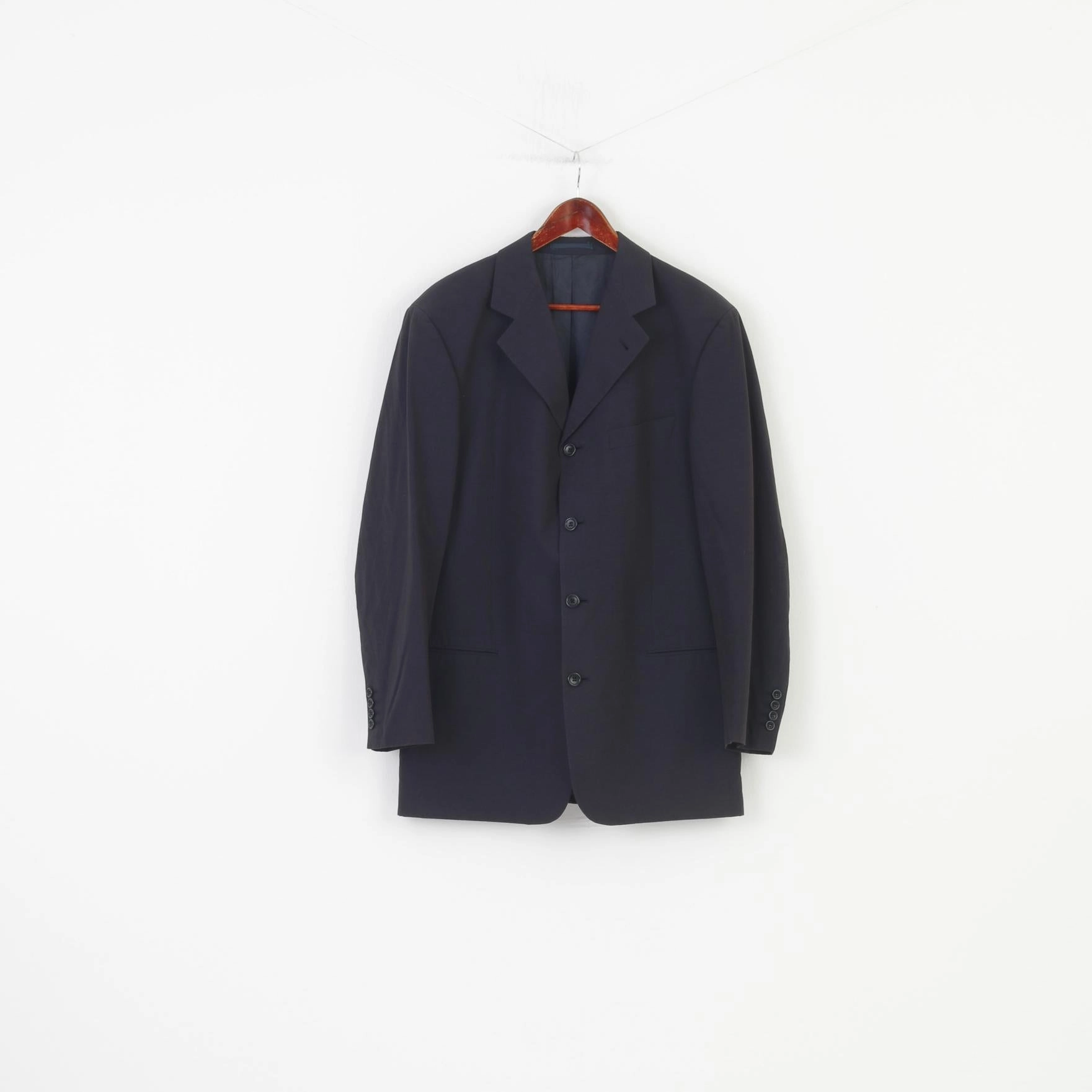 Fall Weather Hugo Boss Men 102 40 Blazer Navy Breasted Collar Bottoms Wool Jacket