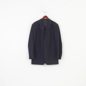 Fall Weather Hugo Boss Men 102 40 Blazer Navy Breasted Collar Bottoms Wool Jacket