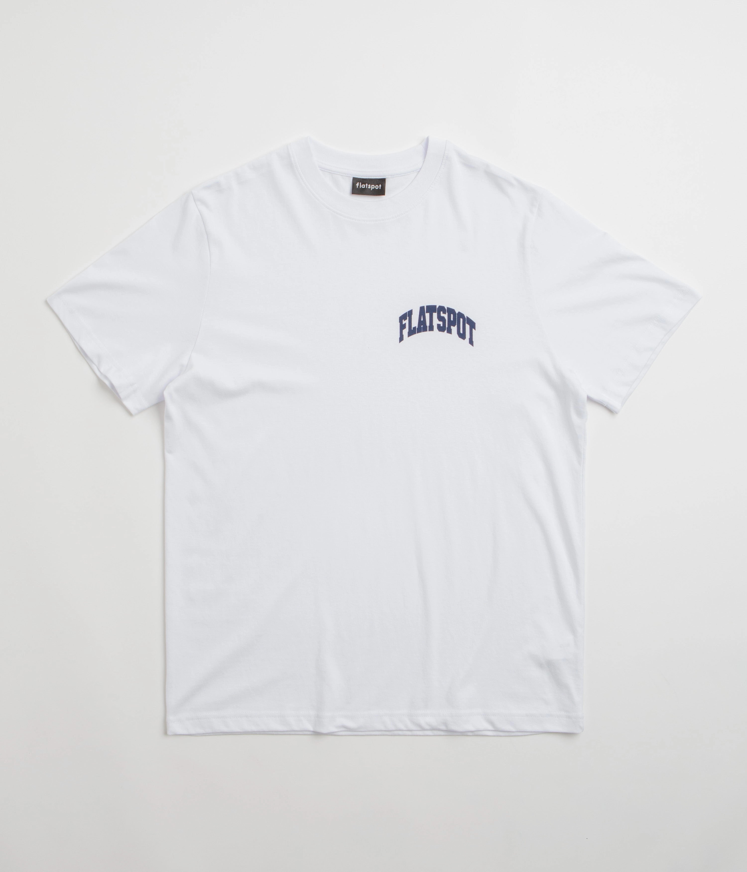 flatspot Collegiate T-Shirt - White Eco Friendly Production Weekend Wardrobe