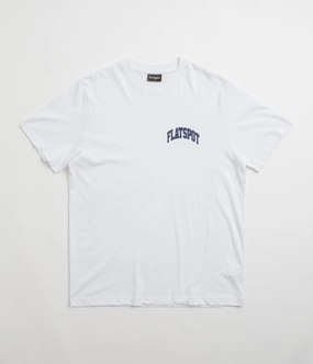 flatspot Collegiate T-Shirt - White Eco Friendly Production Weekend Wardrobe