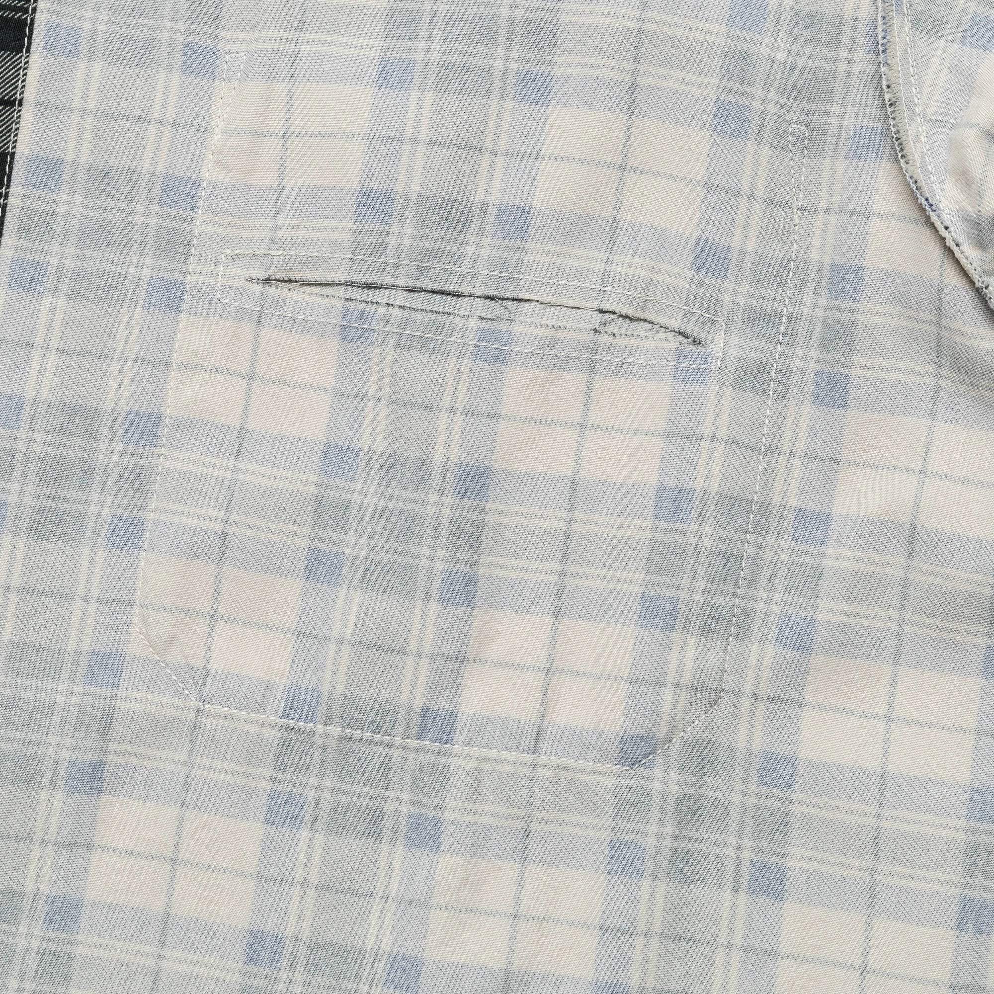 Multipurpose Layering Fabric Reversible Checkered Shirt - Black/White